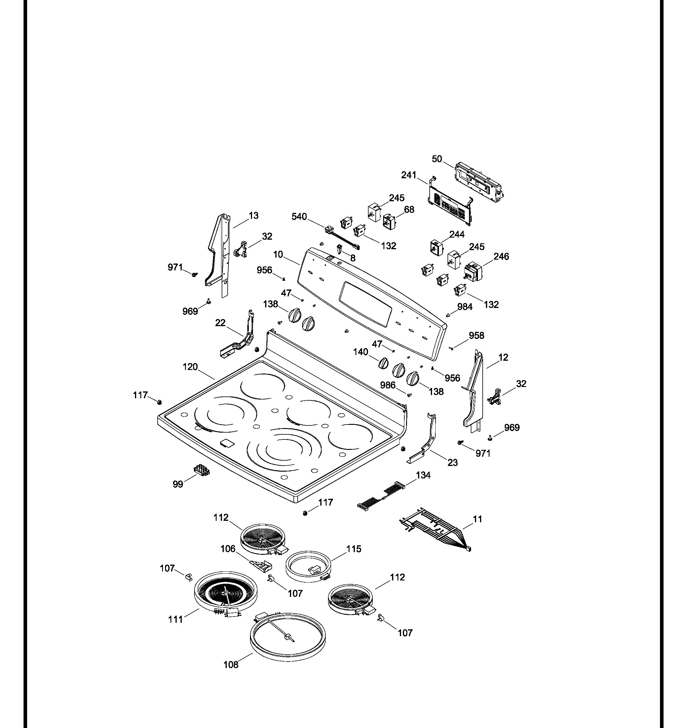 PCB909DR3WW Exploded View 1 appliance exploded-view parts diagram