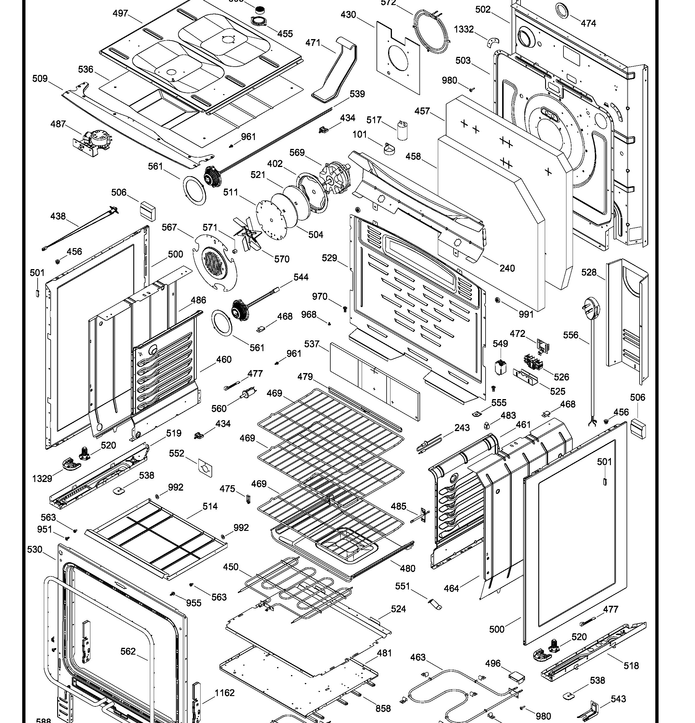 PCB909DR4WW Exploded View 2 appliance exploded-view parts diagram