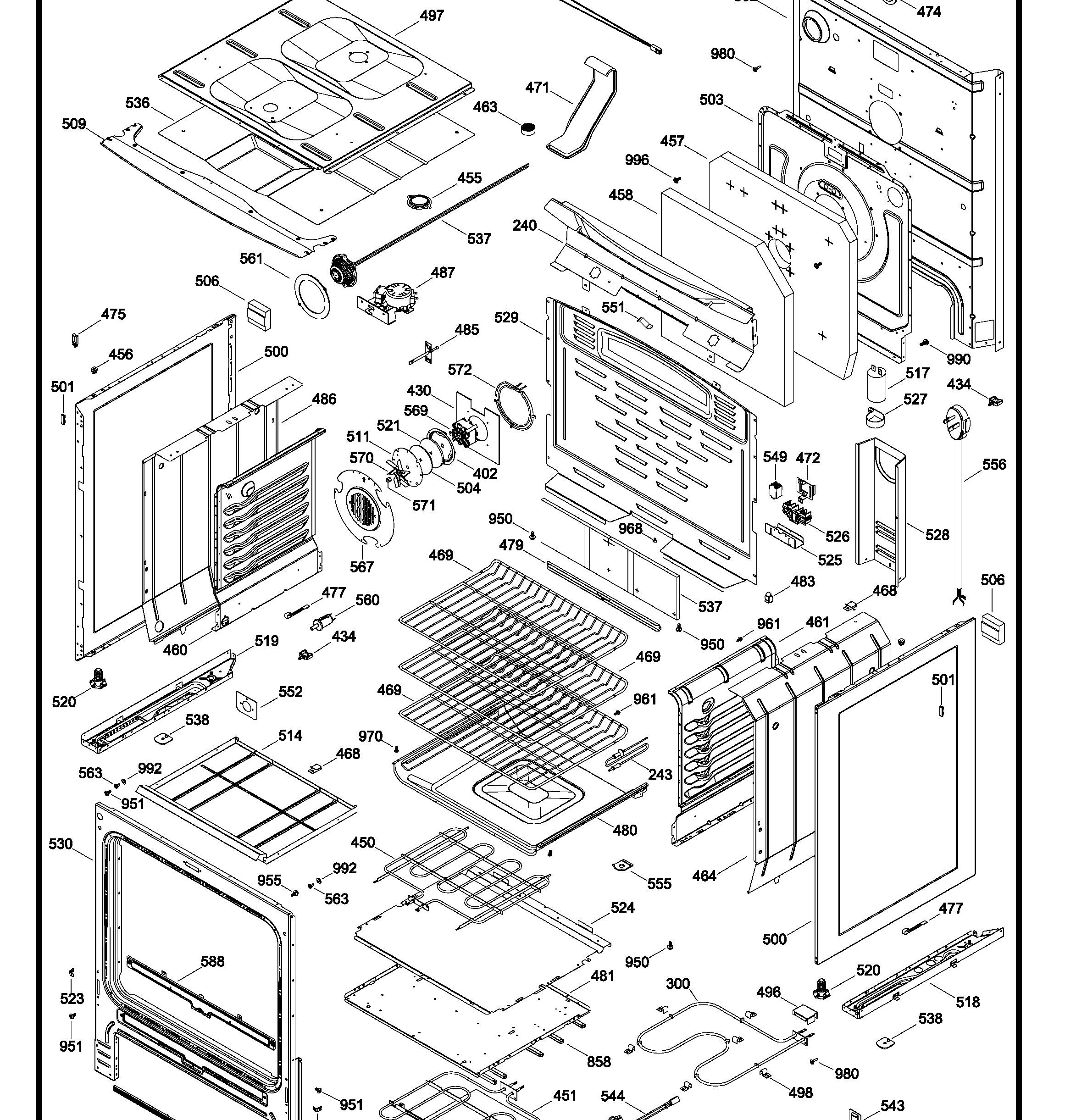 PCB909SR1SS Exploded View 2 appliance exploded-view parts diagram