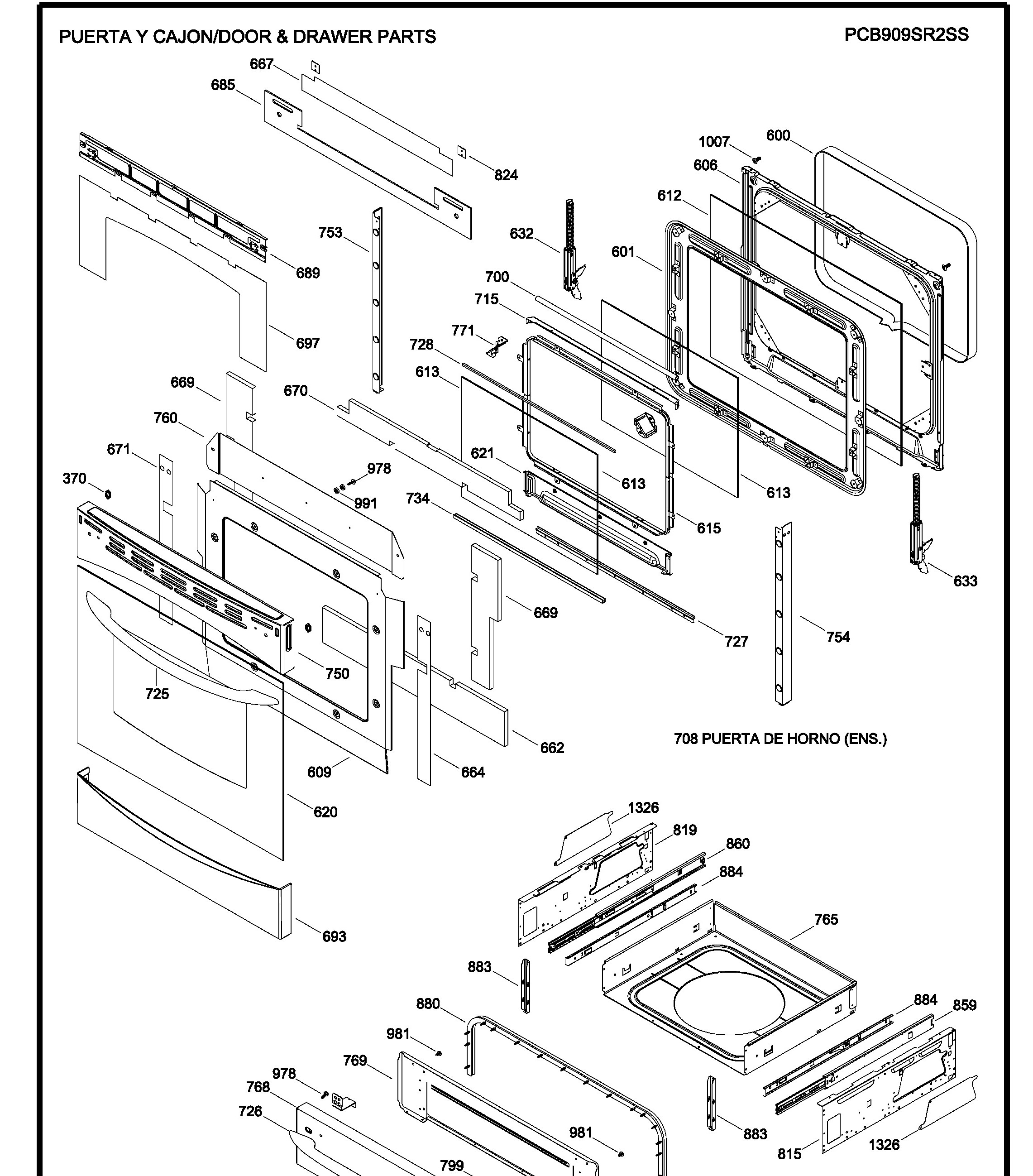 PCB909SR2SS Exploded View 3 appliance exploded-view parts diagram