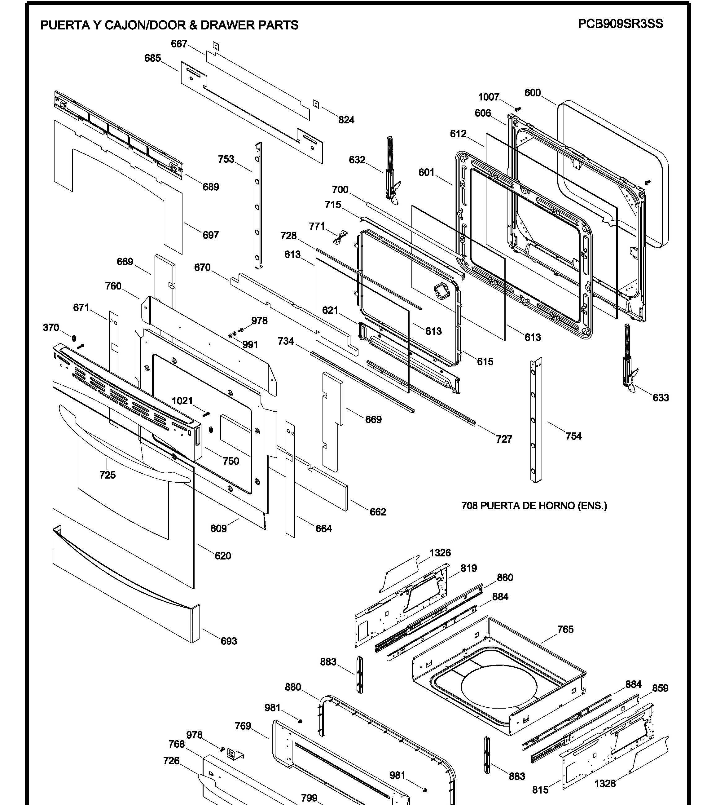 PCB909SR3SS Exploded View 3 appliance exploded-view parts diagram