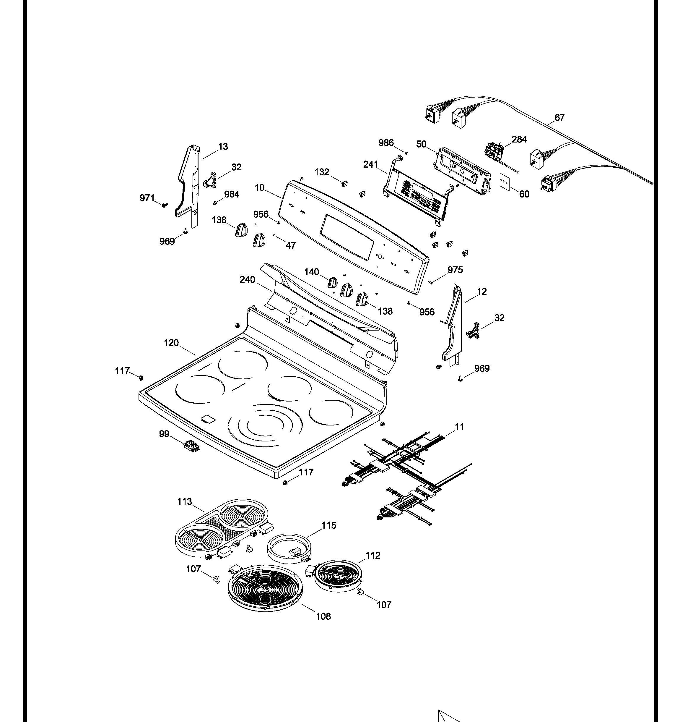 PCB980DF2WW Exploded View 1 appliance exploded-view parts diagram