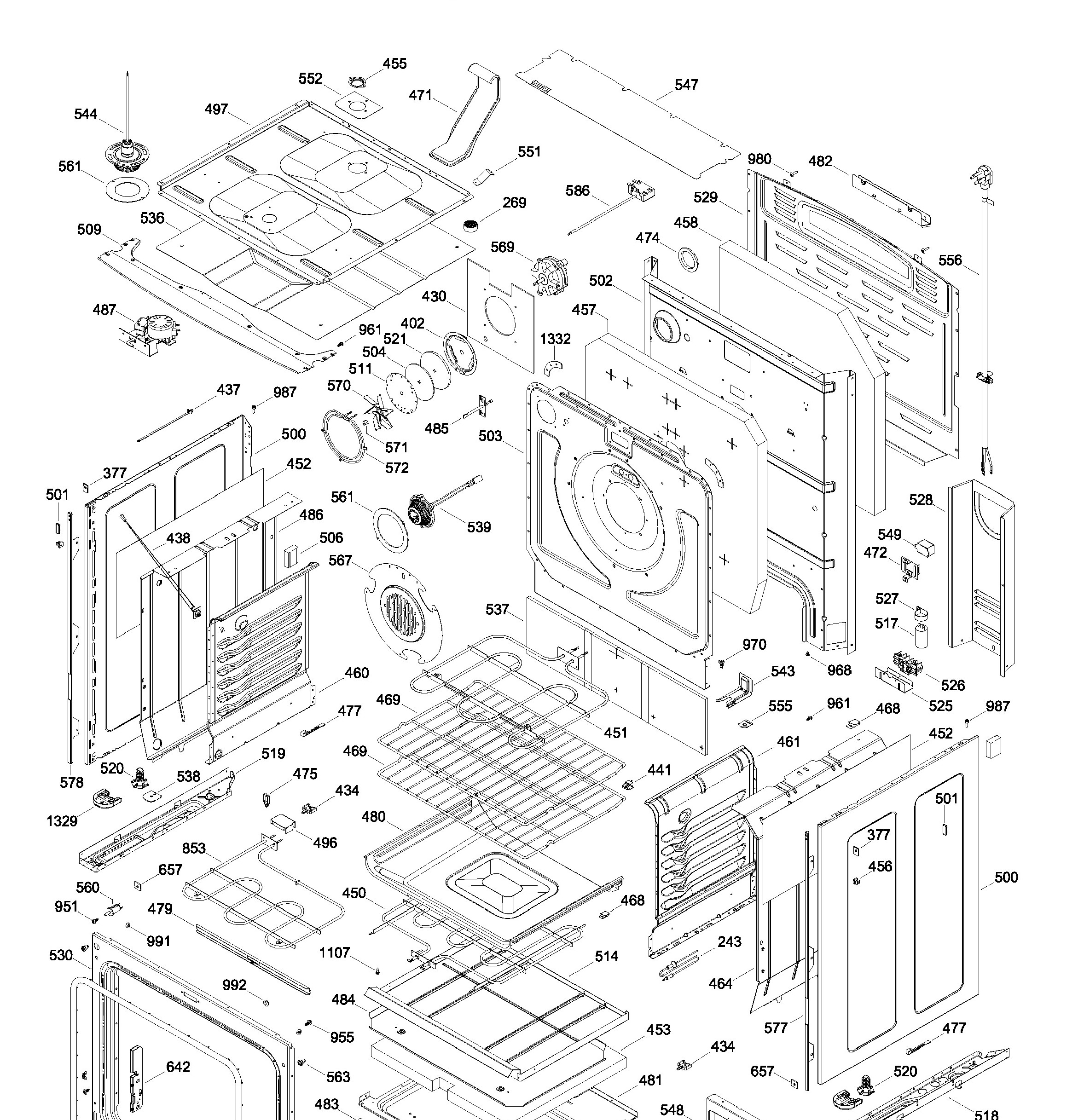 PCB980DF2WW Exploded View 6 appliance exploded-view parts diagram