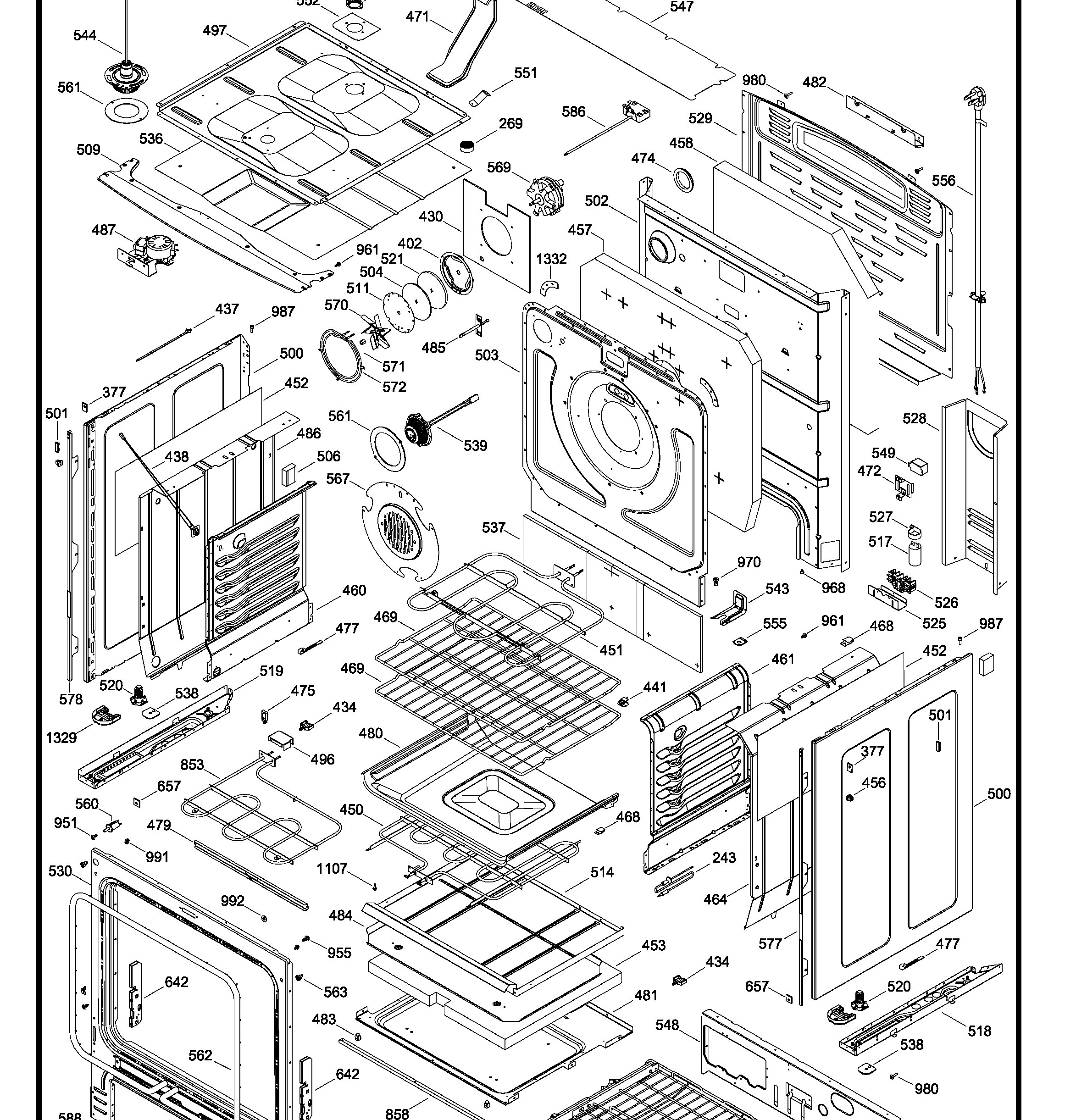 PCB980DF2WW Exploded View 2 appliance exploded-view parts diagram