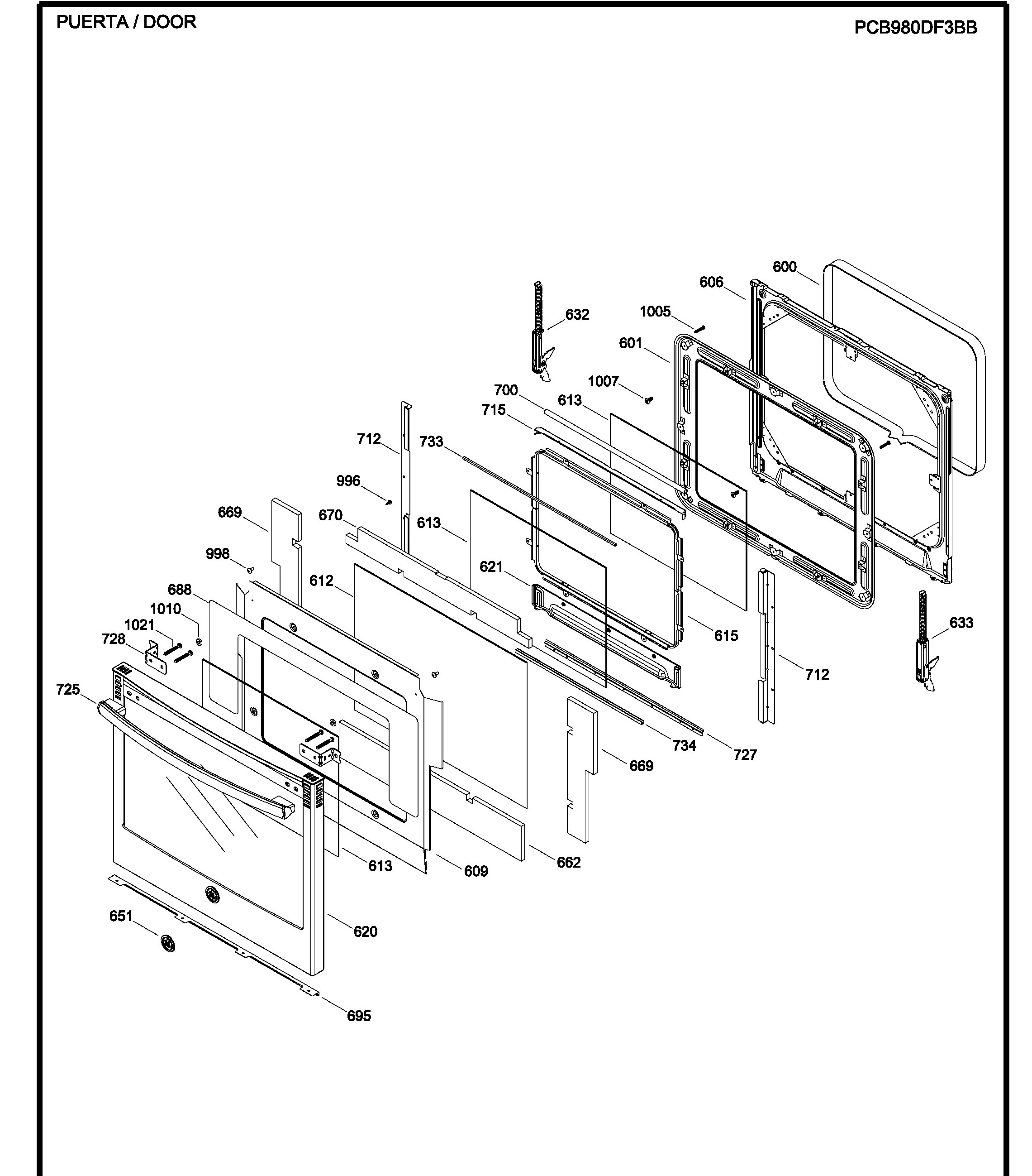PCB980DF3BB Exploded View 3 appliance exploded-view parts diagram
