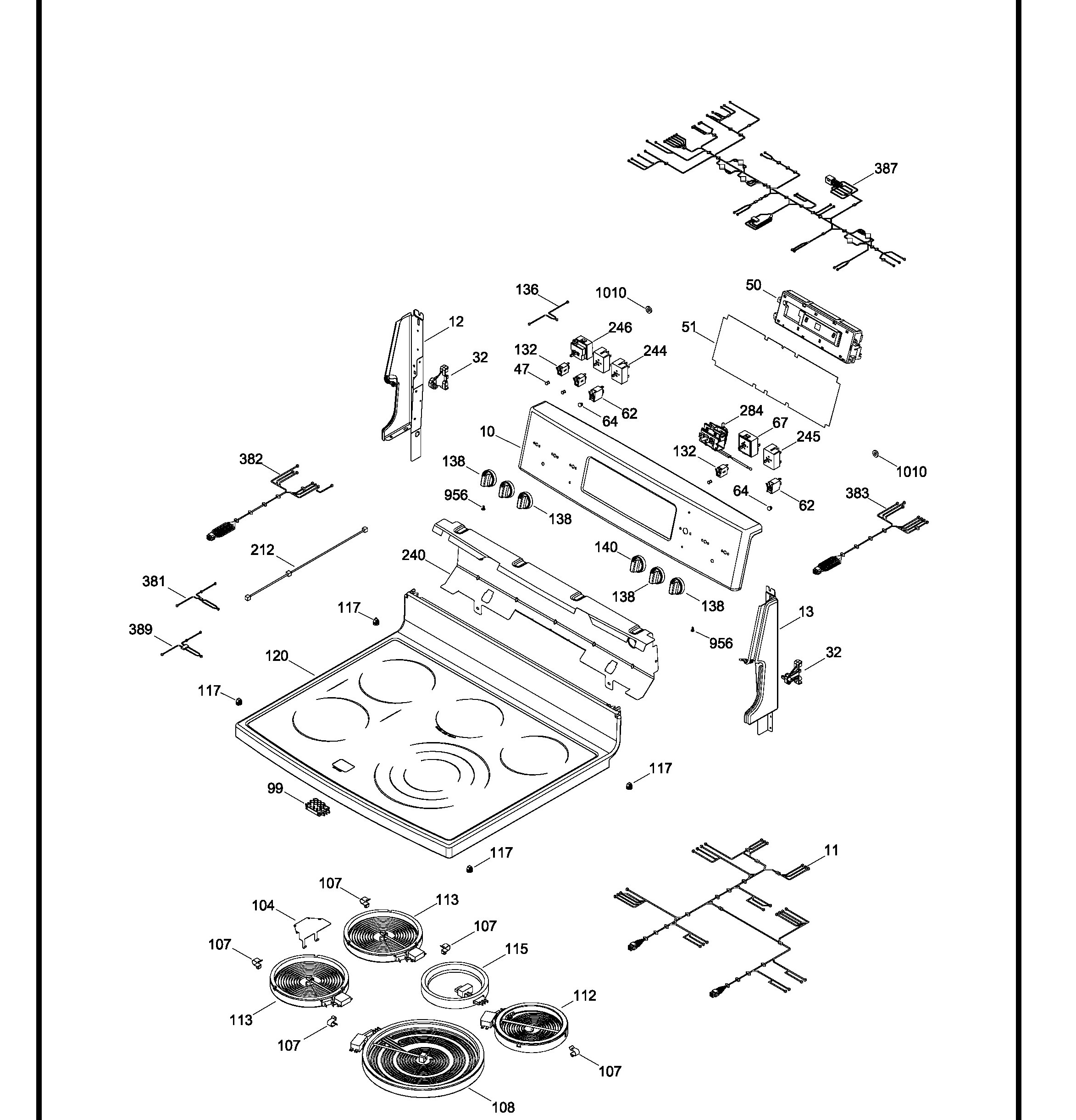 PCB985DK1WW Exploded View 1 appliance exploded-view parts diagram