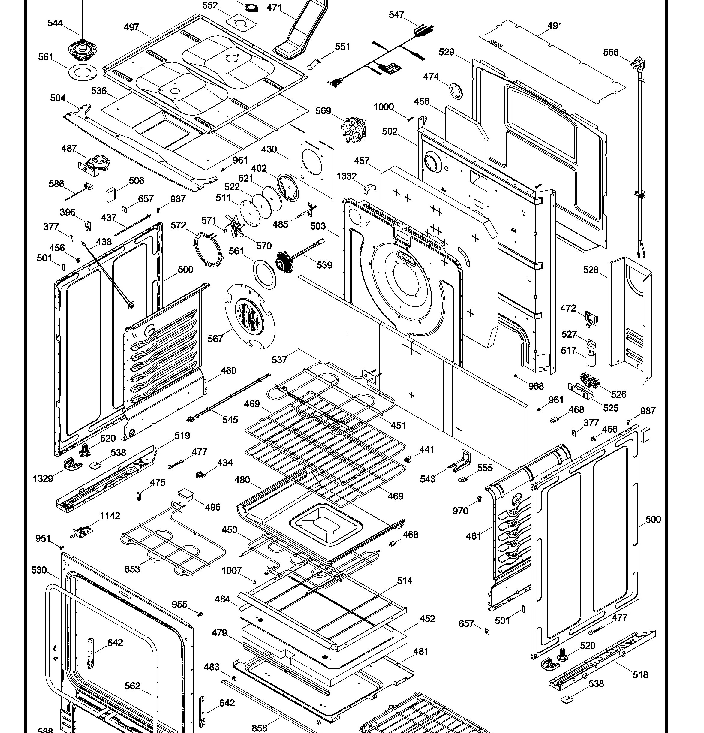 PCB985DK1WW Exploded View 2 appliance exploded-view parts diagram