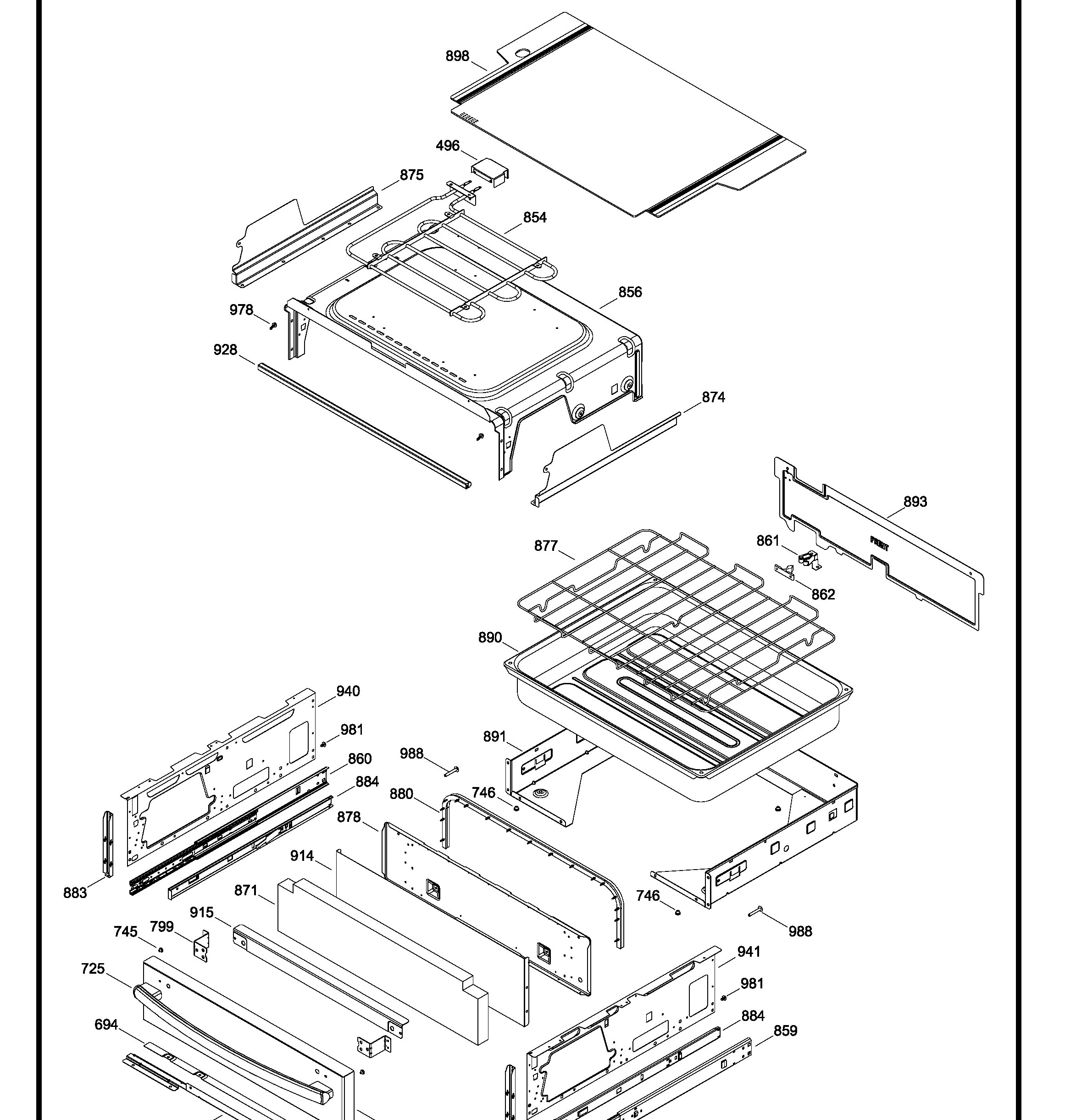 PCB985EK1ES Exploded View 4 appliance exploded-view parts diagram