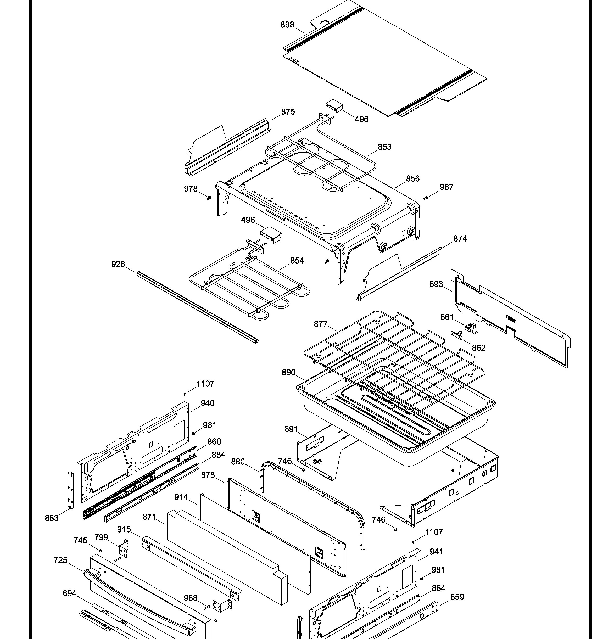 PCB987SM1SS Exploded View 4 appliance exploded-view parts diagram