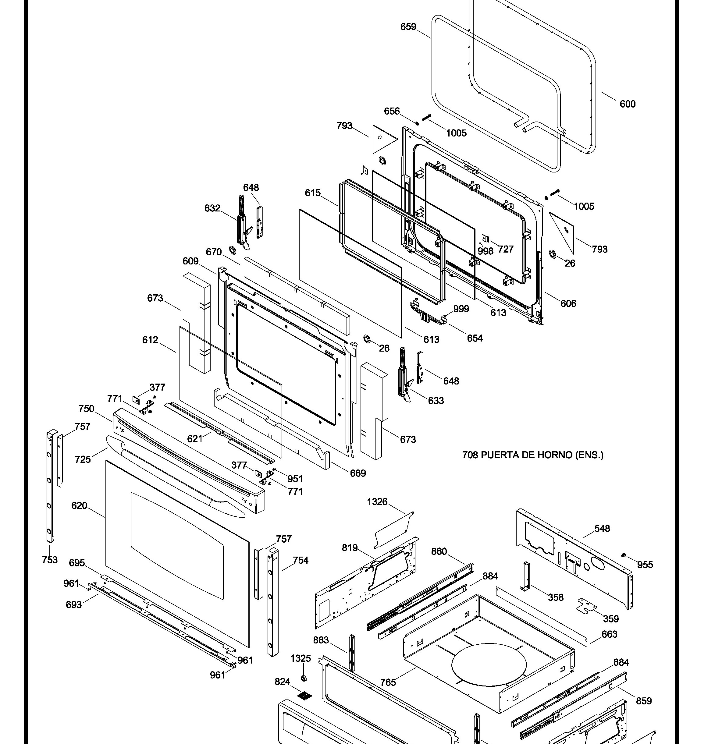 PCGB910DET1WW Exploded View 5 appliance exploded-view parts diagram