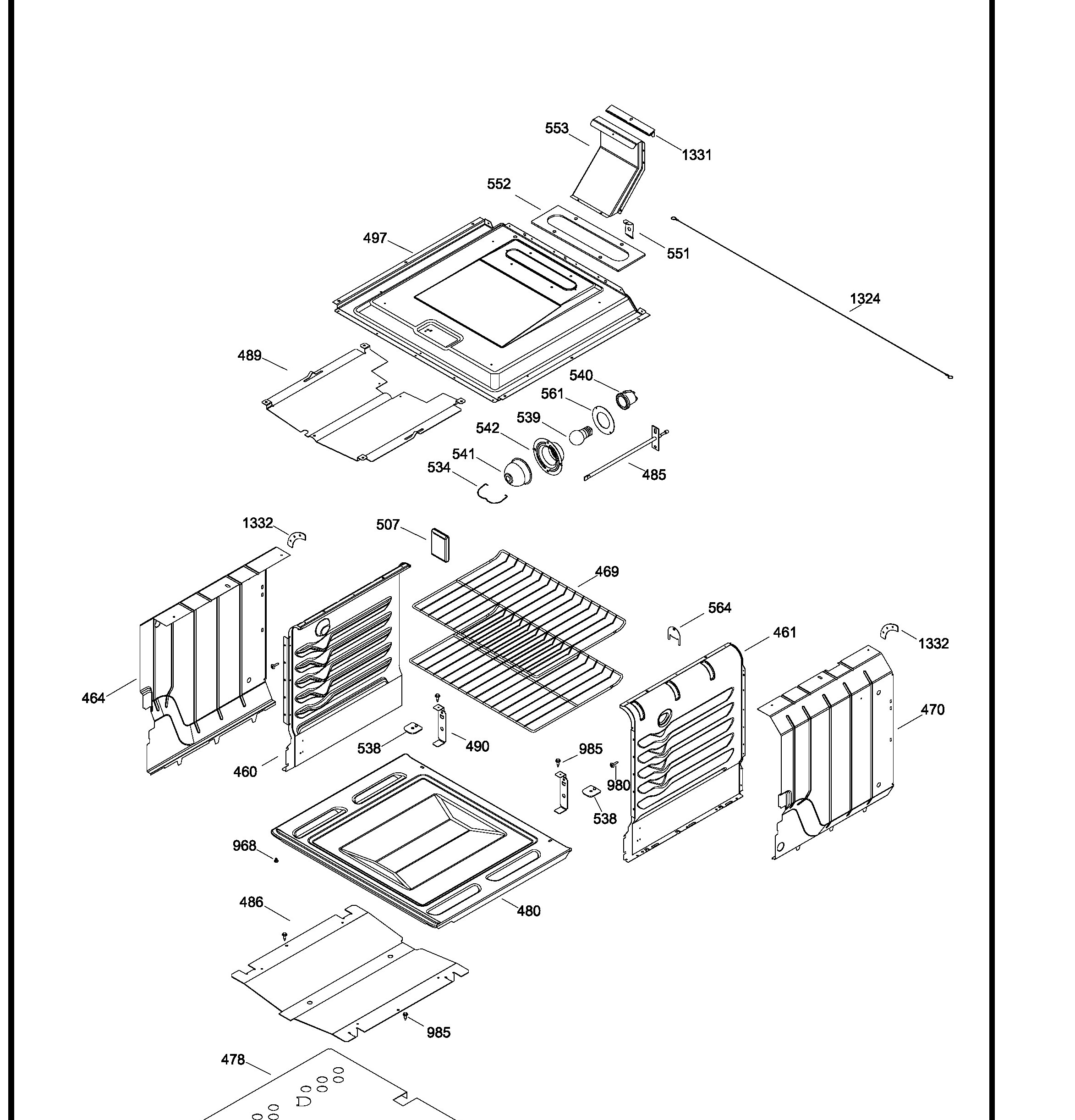 PCGB910DET1WW Exploded View 3 appliance exploded-view parts diagram