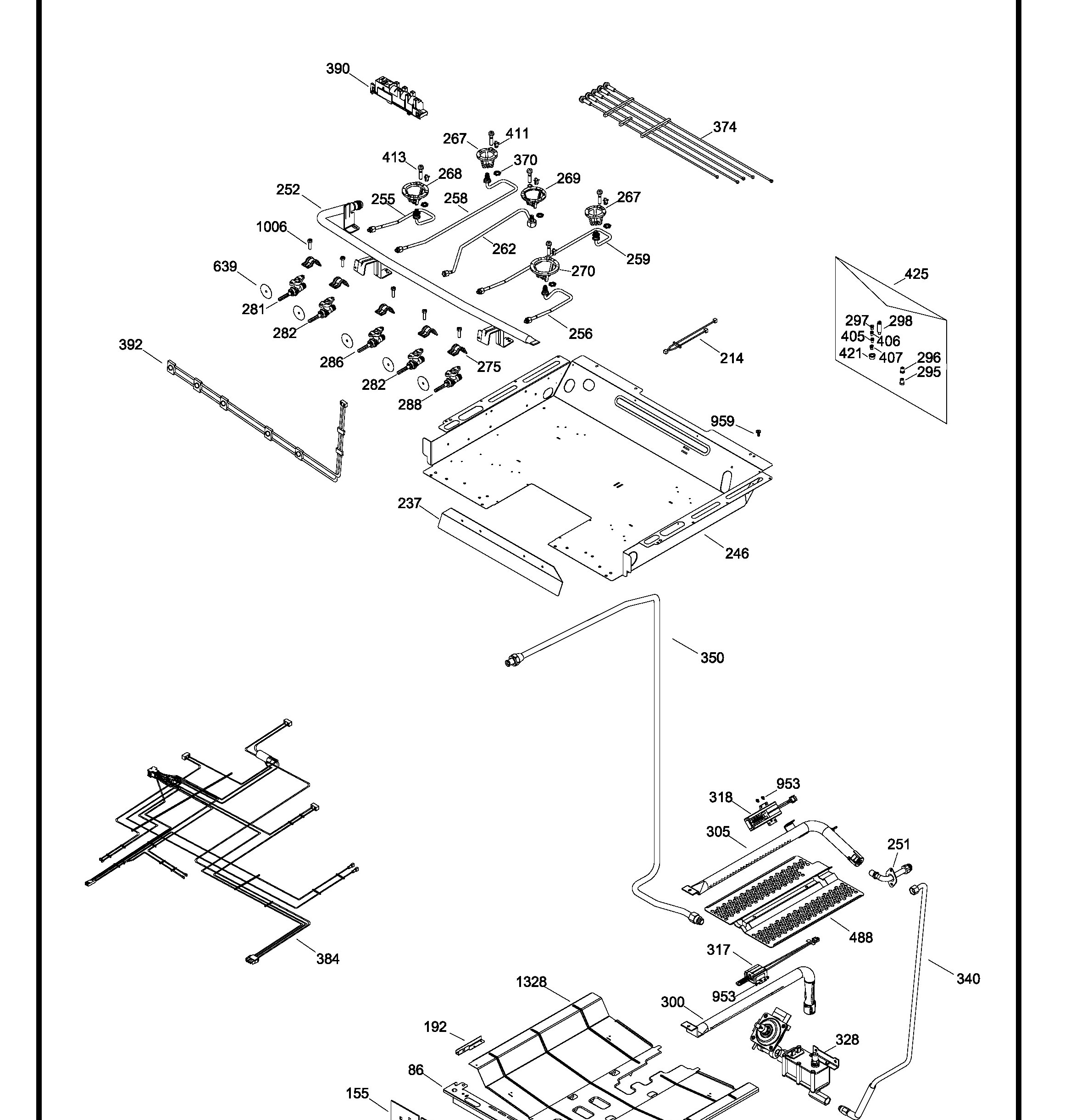 PCGB910DET1WW Exploded View 2 appliance exploded-view parts diagram