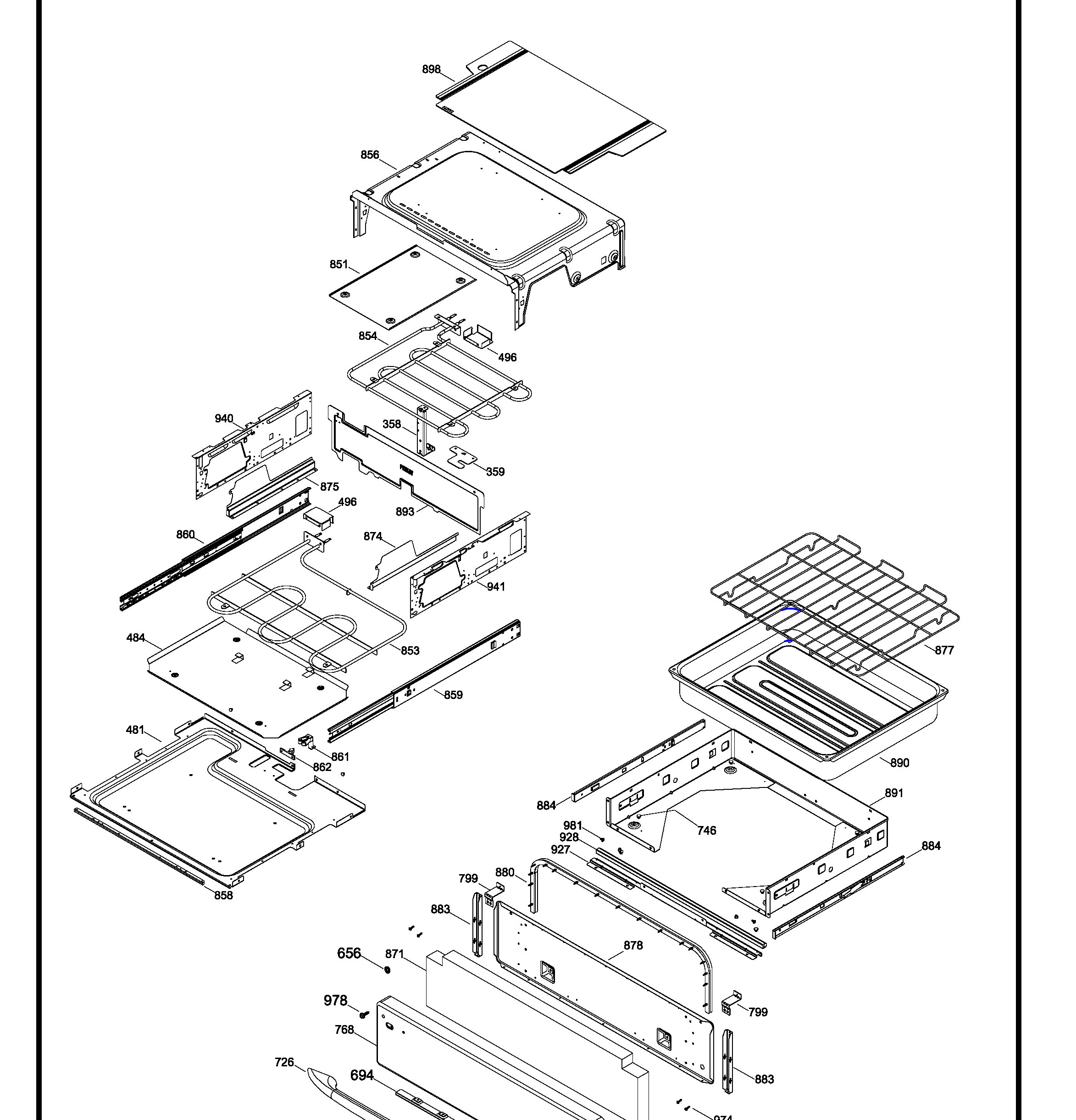 PCGB930DET1WW Exploded View 5 appliance exploded-view parts diagram
