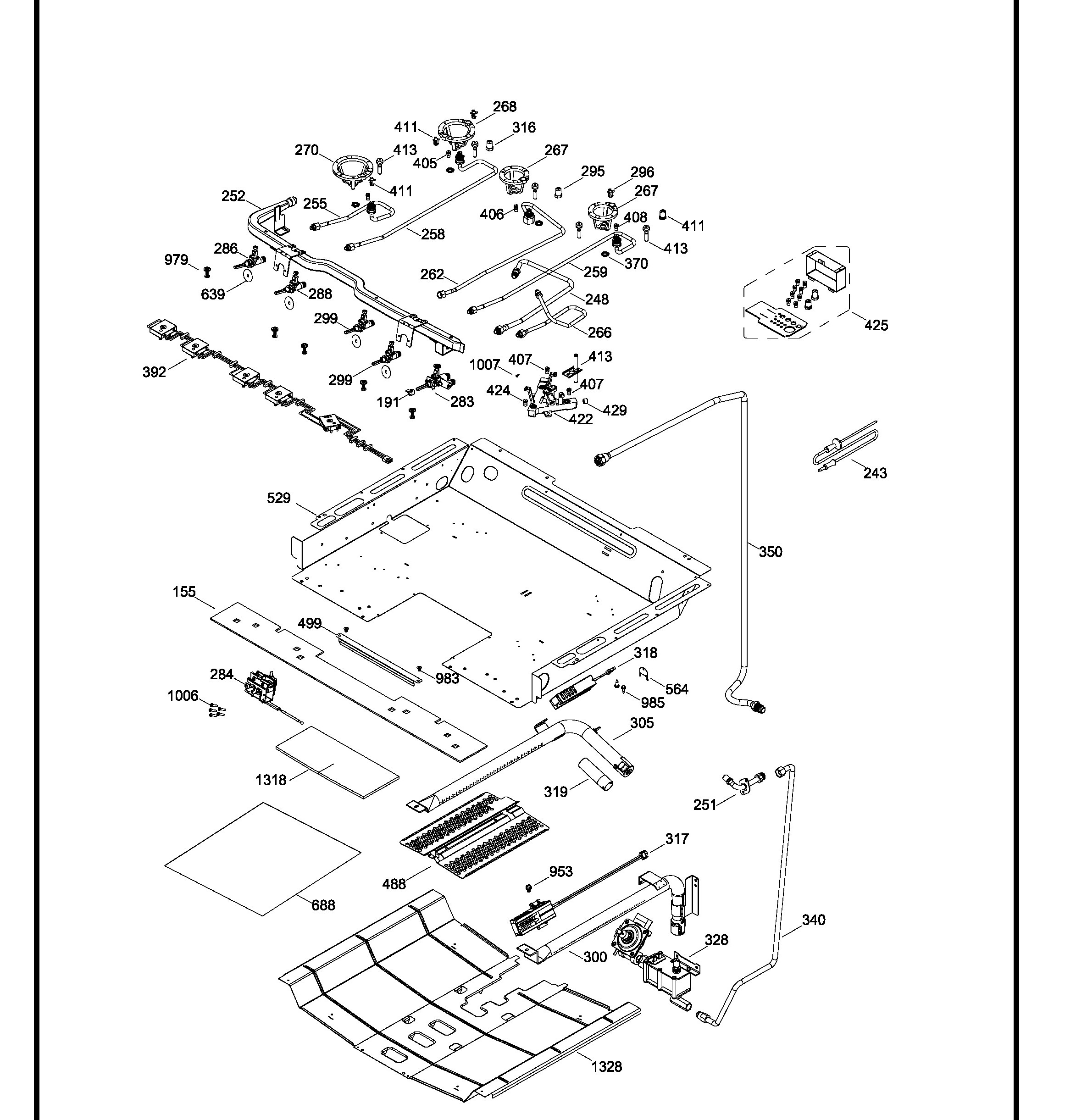 PCGB930DET1WW Exploded View 2 appliance exploded-view parts diagram