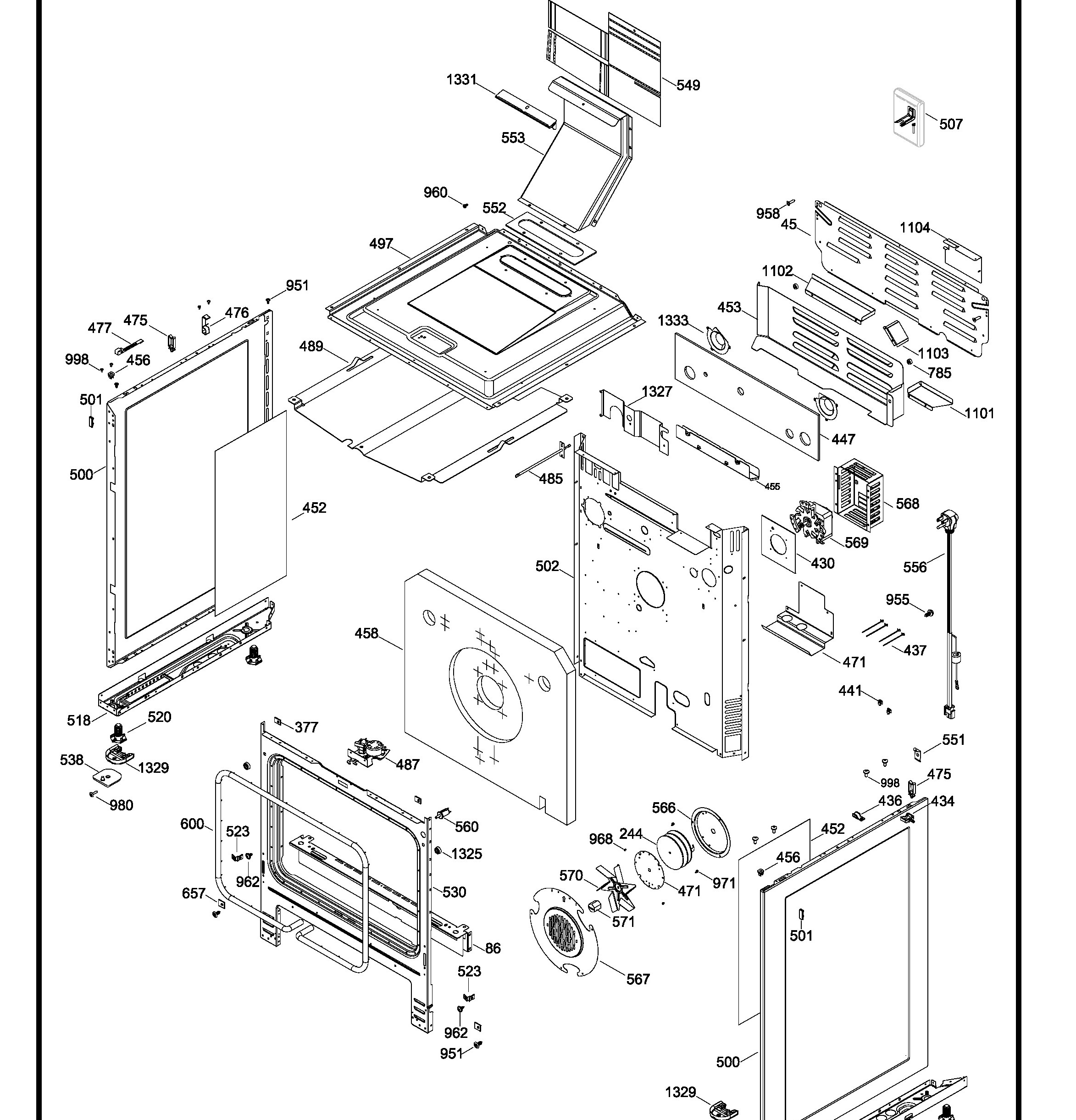 PCGB930DET1WW Exploded View 4 appliance exploded-view parts diagram
