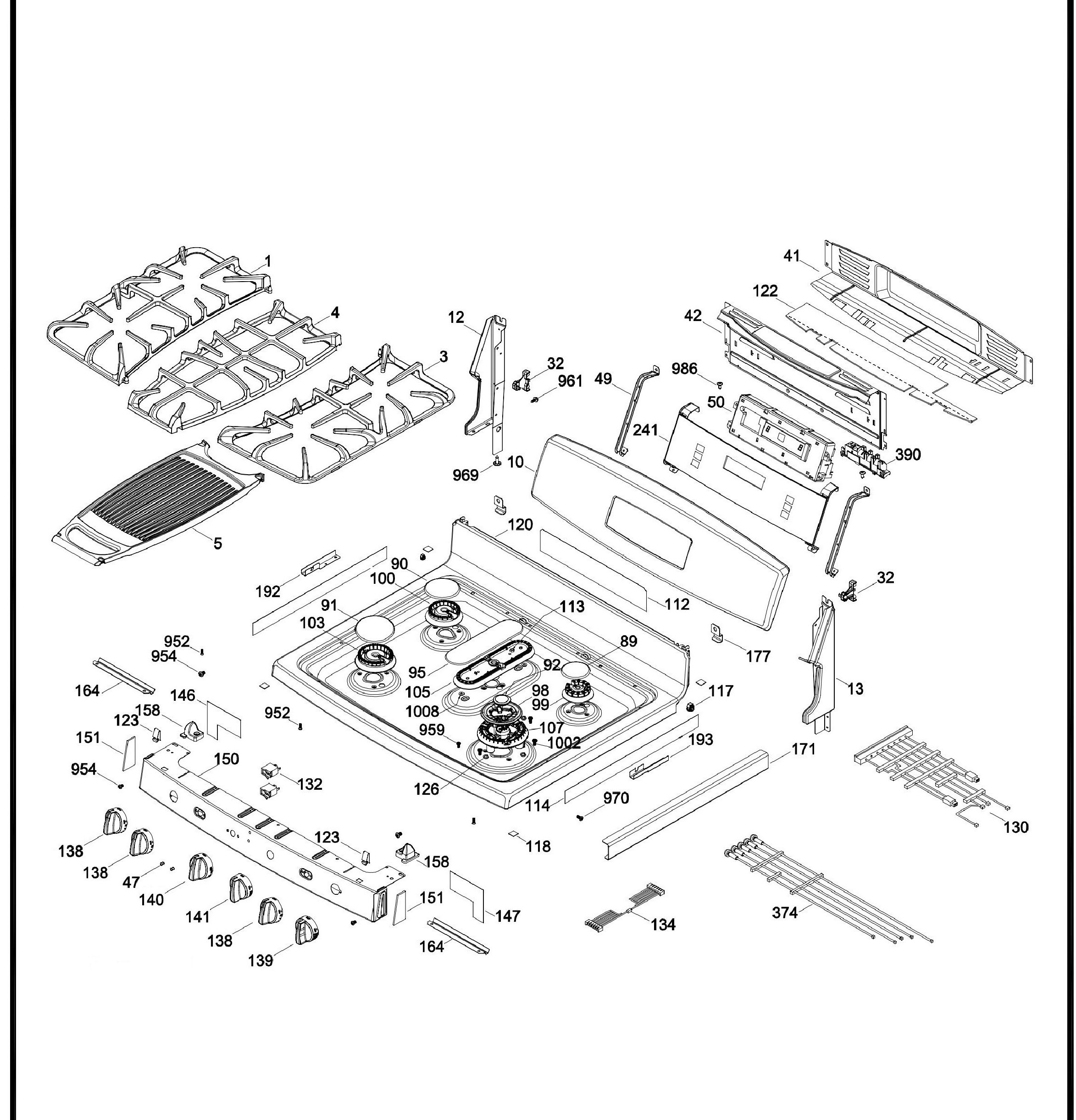 PCGB930SET2SS Exploded View 1 appliance exploded-view parts diagram