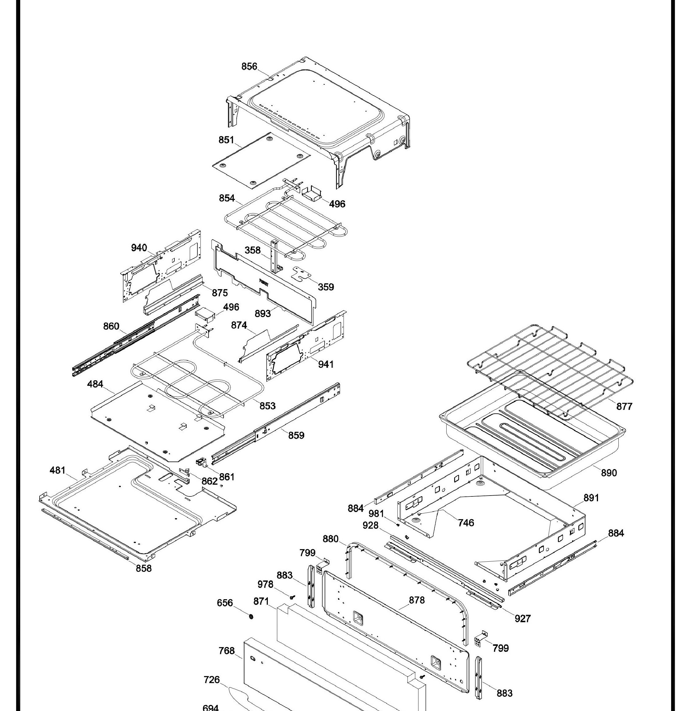 PCGB930SET3SS Exploded View 5 appliance exploded-view parts diagram