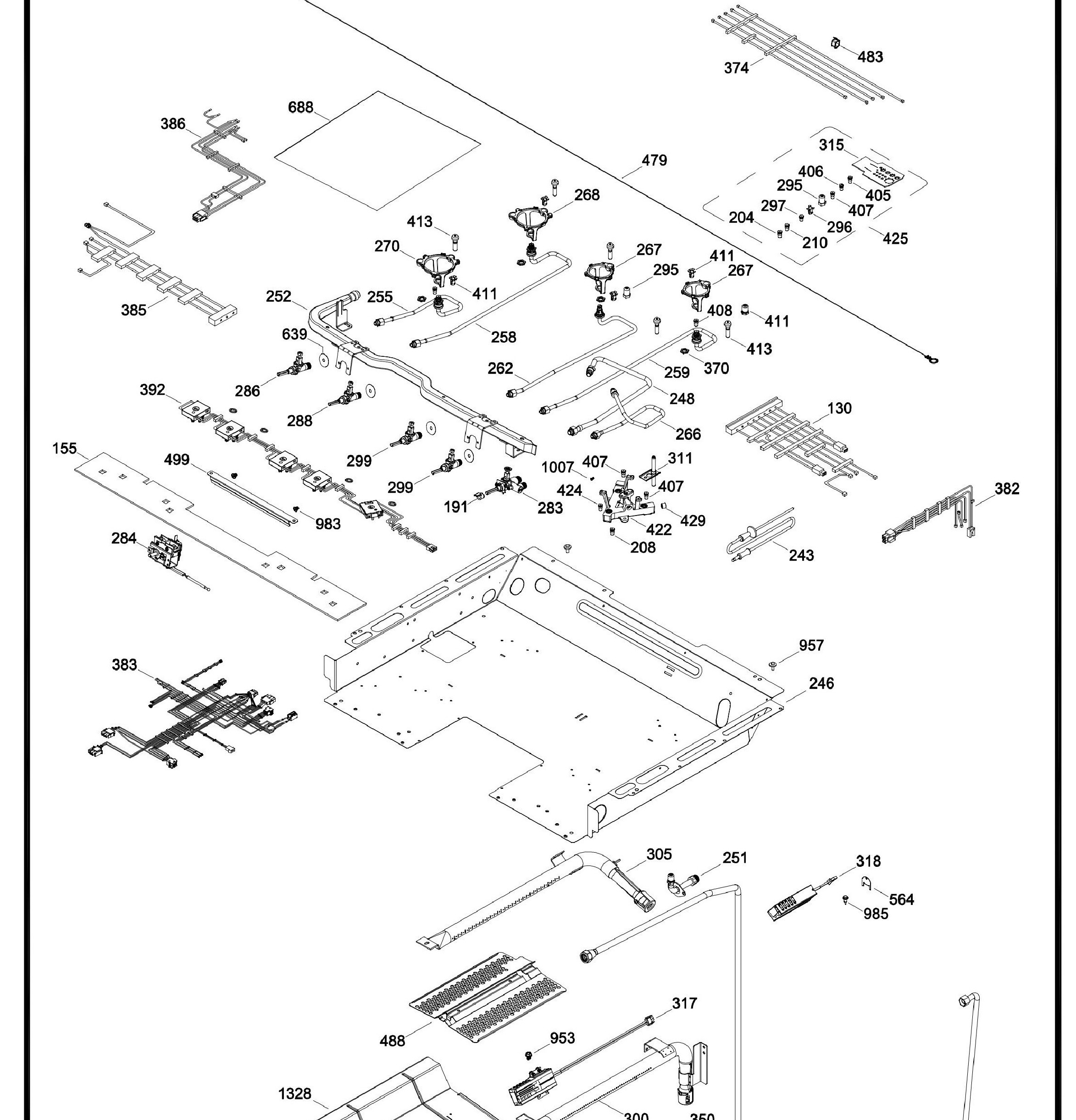 PCGB930SET3SS Exploded View 2 appliance exploded-view parts diagram