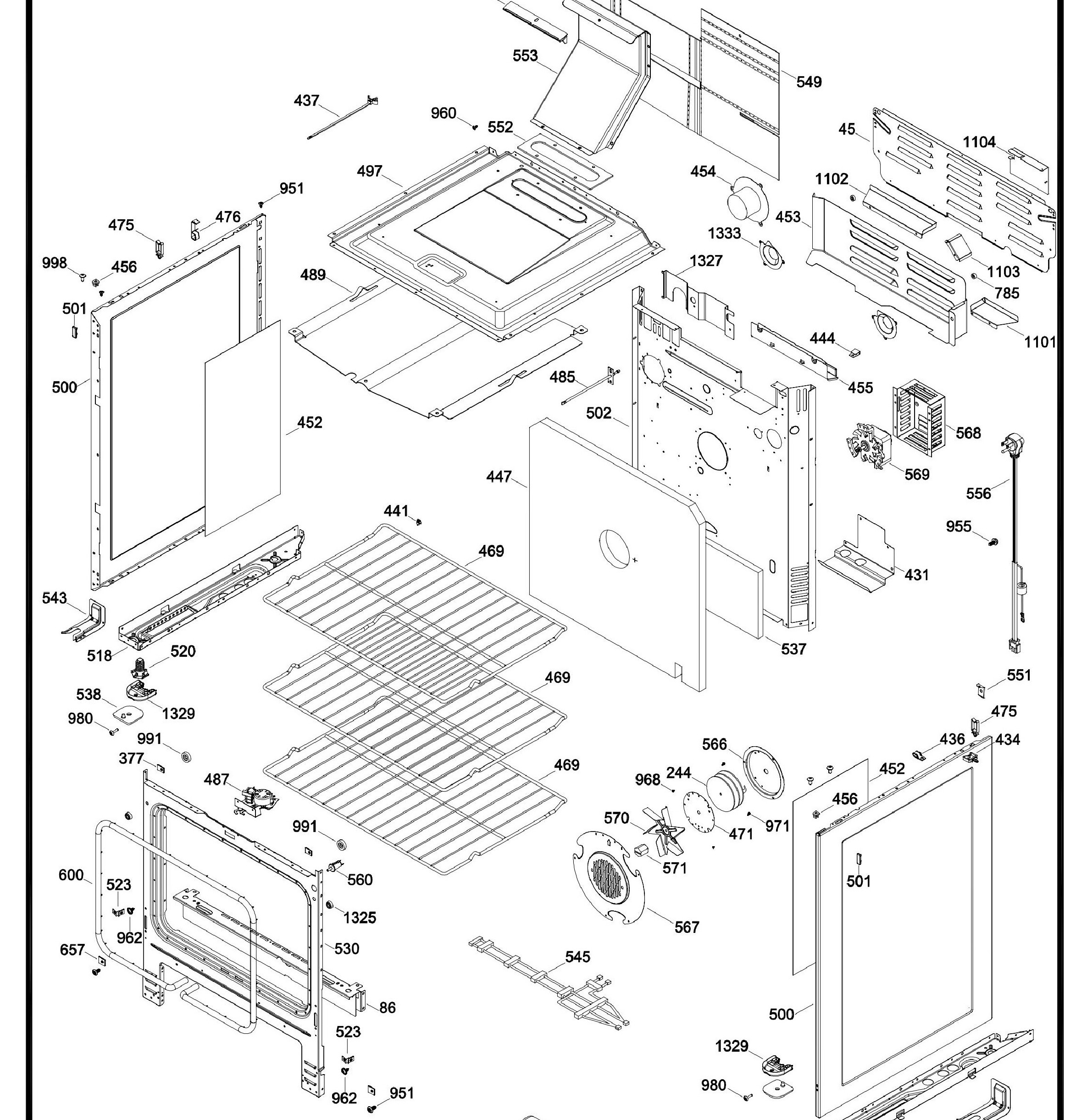 PCGB930SET3SS Exploded View 4 appliance exploded-view parts diagram
