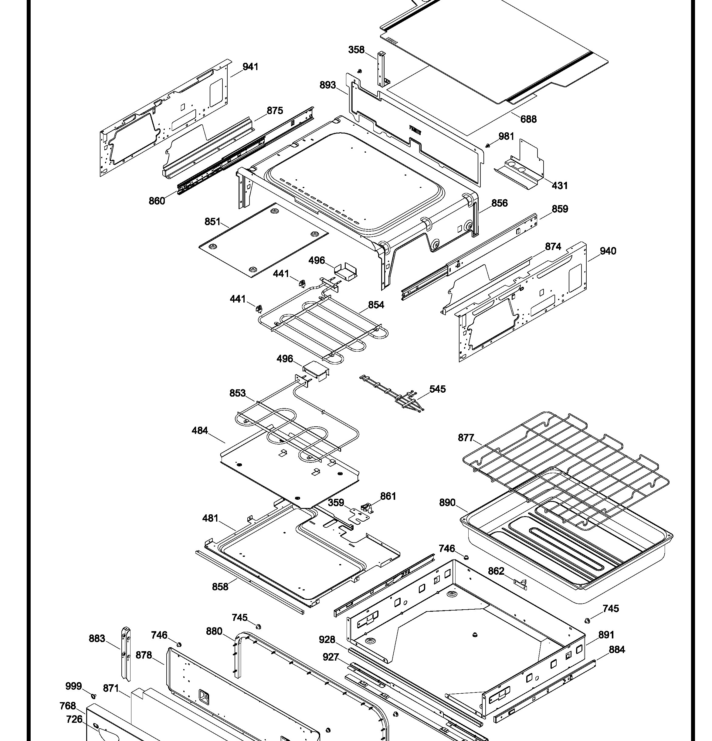 PCGB980SET1SS Exploded View 5 appliance exploded-view parts diagram