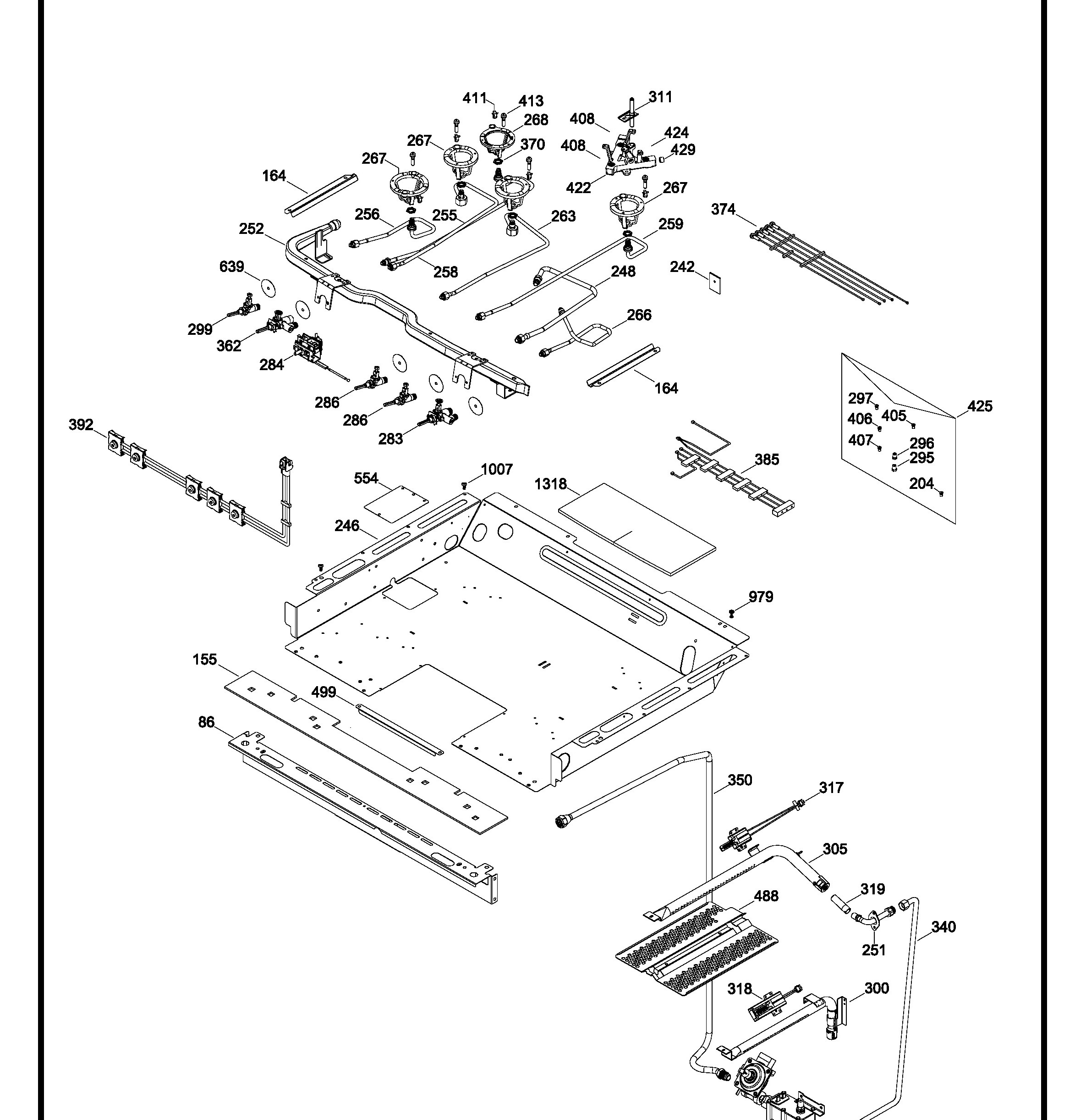PCGB980SET1SS Exploded View 2 appliance exploded-view parts diagram
