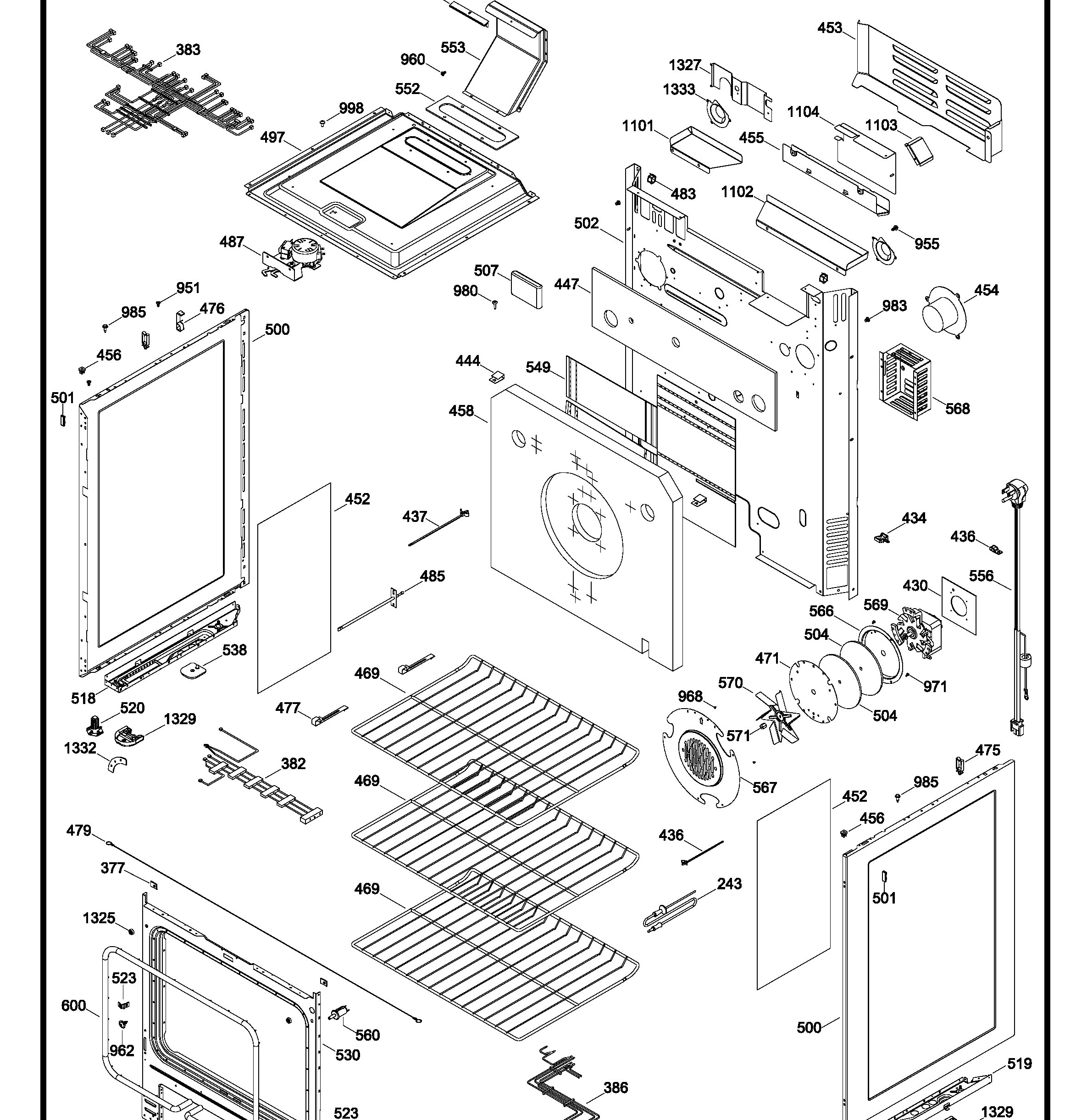 PCGB980SET1SS Exploded View 4 appliance exploded-view parts diagram