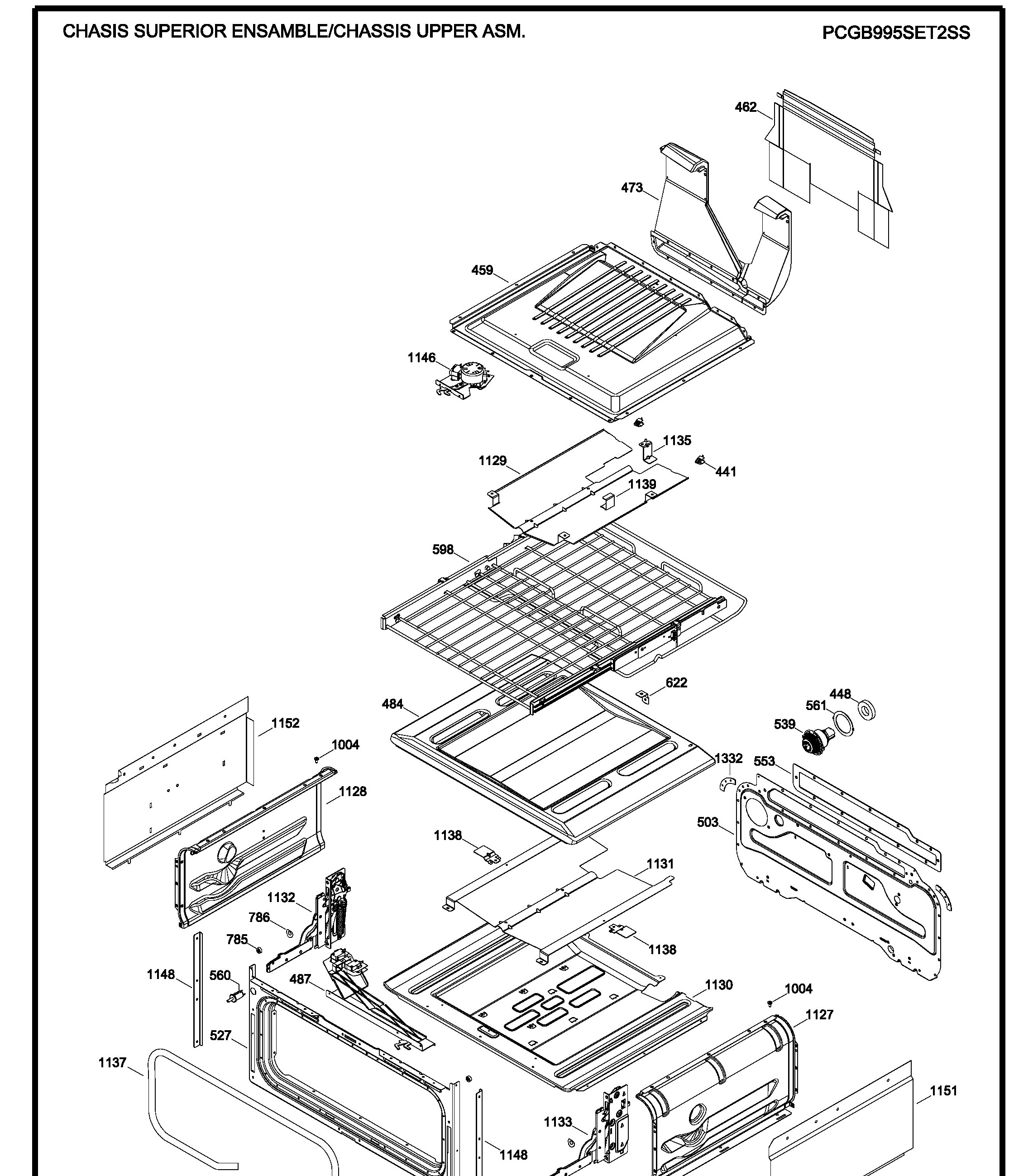 PCGB995SET2SS Exploded View 3 appliance exploded-view parts diagram