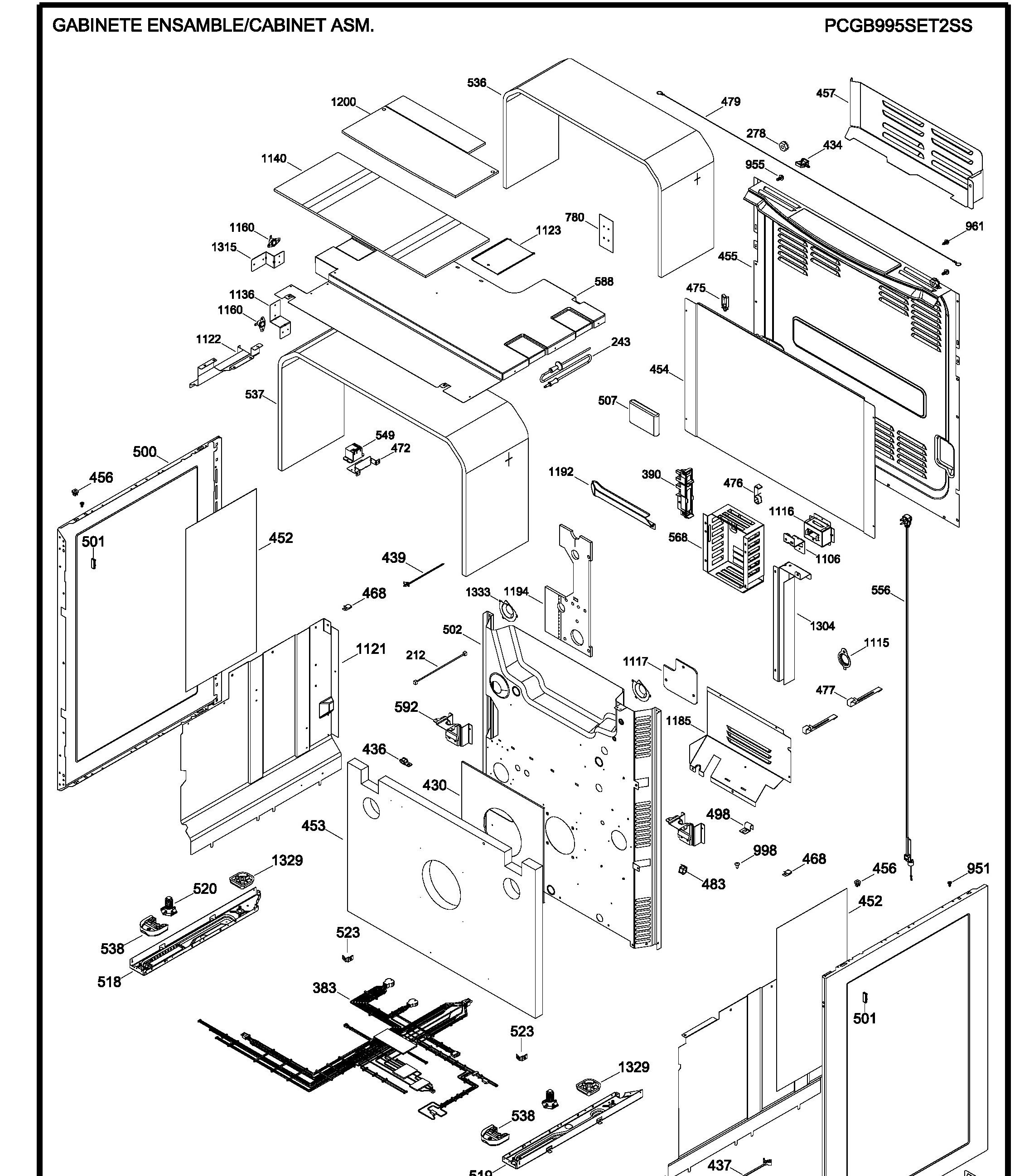 PCGB995SET2SS Exploded View 5 appliance exploded-view parts diagram