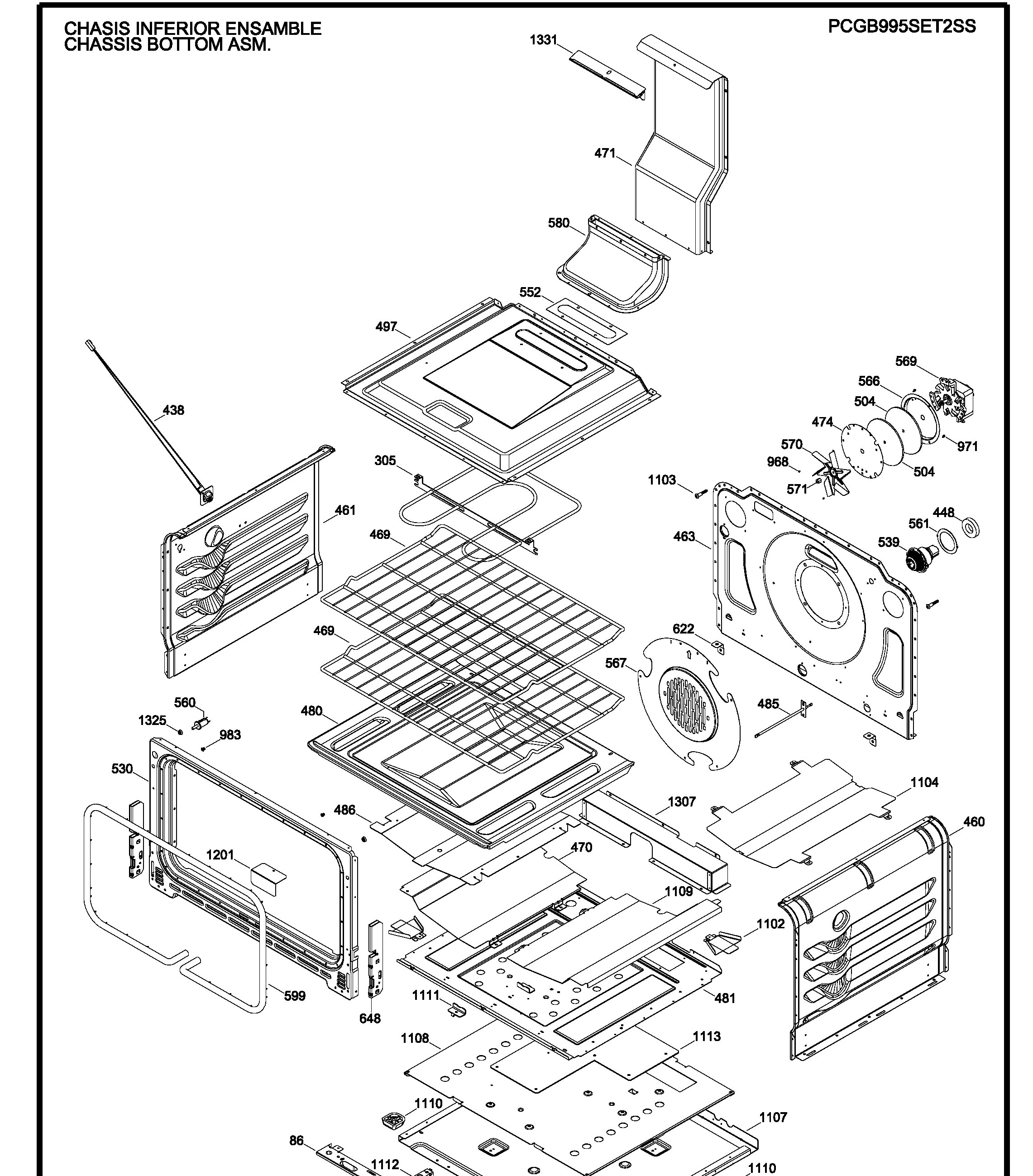 PCGB995SET2SS Exploded View 4 appliance exploded-view parts diagram