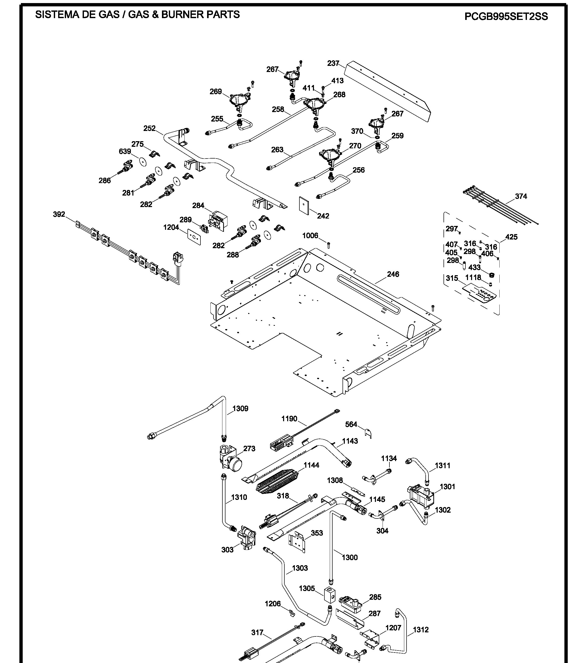 PCGB995SET2SS Exploded View 2 appliance exploded-view parts diagram
