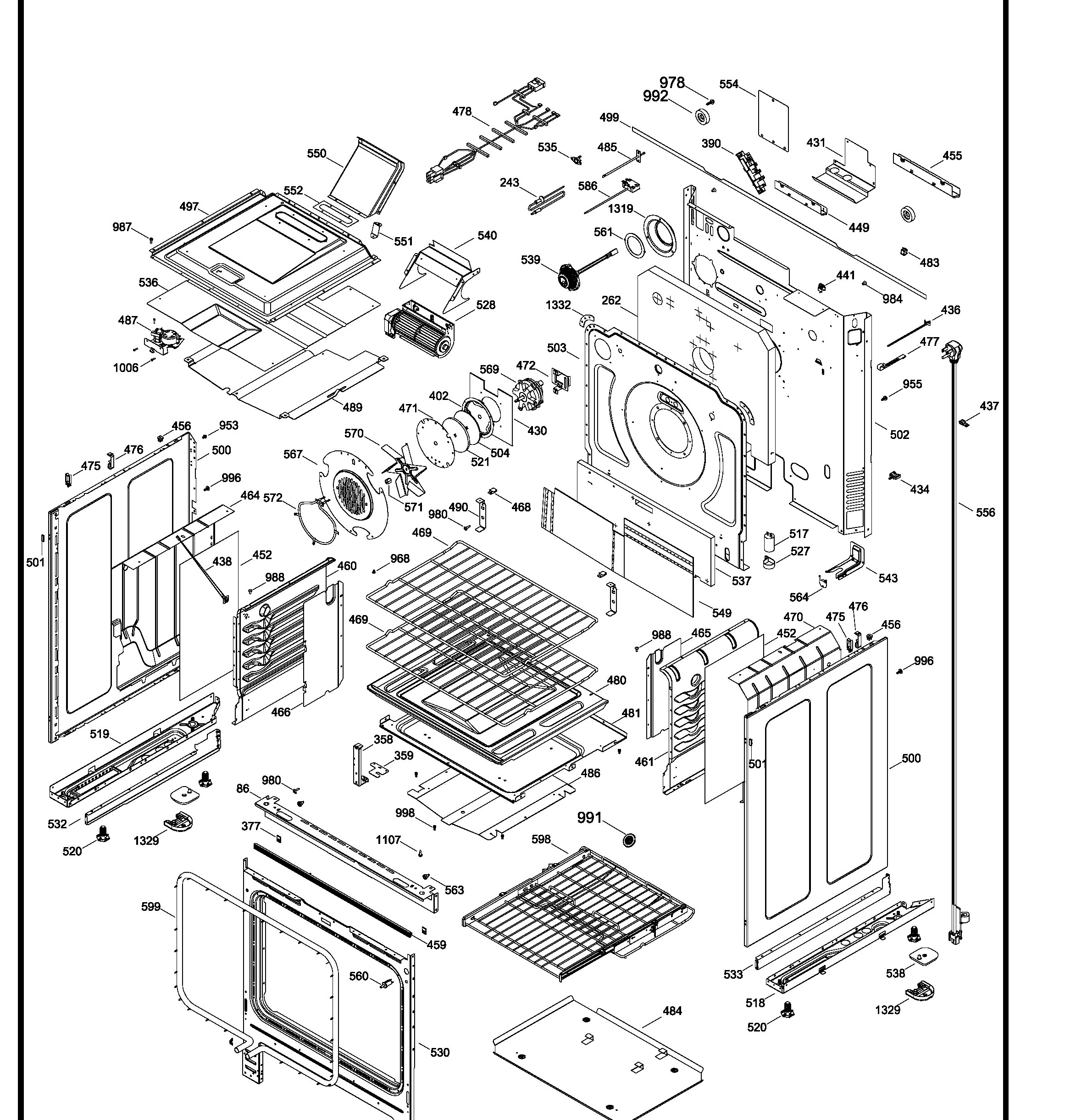 PCGS910SEF1SS Exploded View 3 appliance exploded-view parts diagram