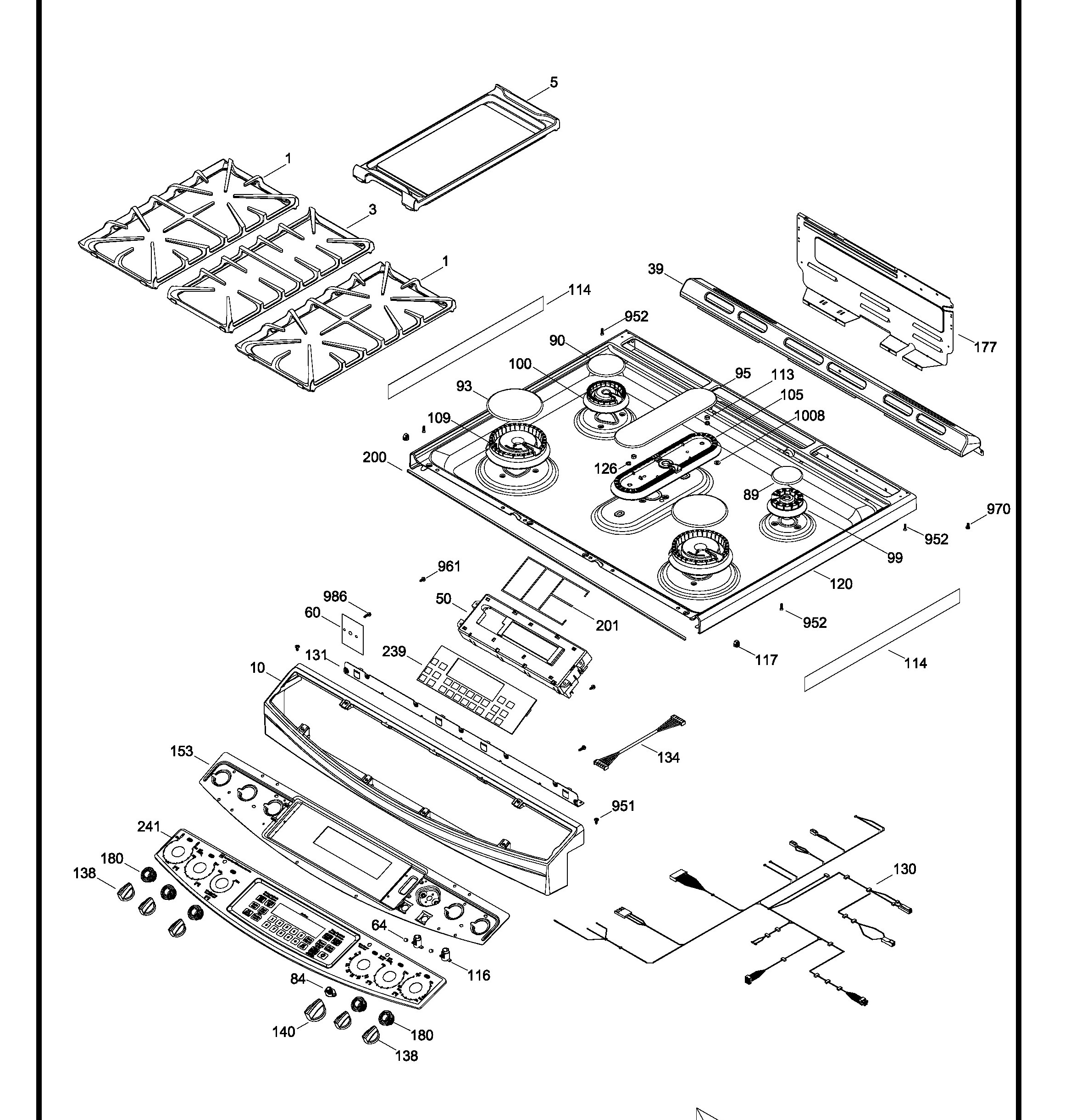 PCGS910SEF1SS Exploded View 1 appliance exploded-view parts diagram