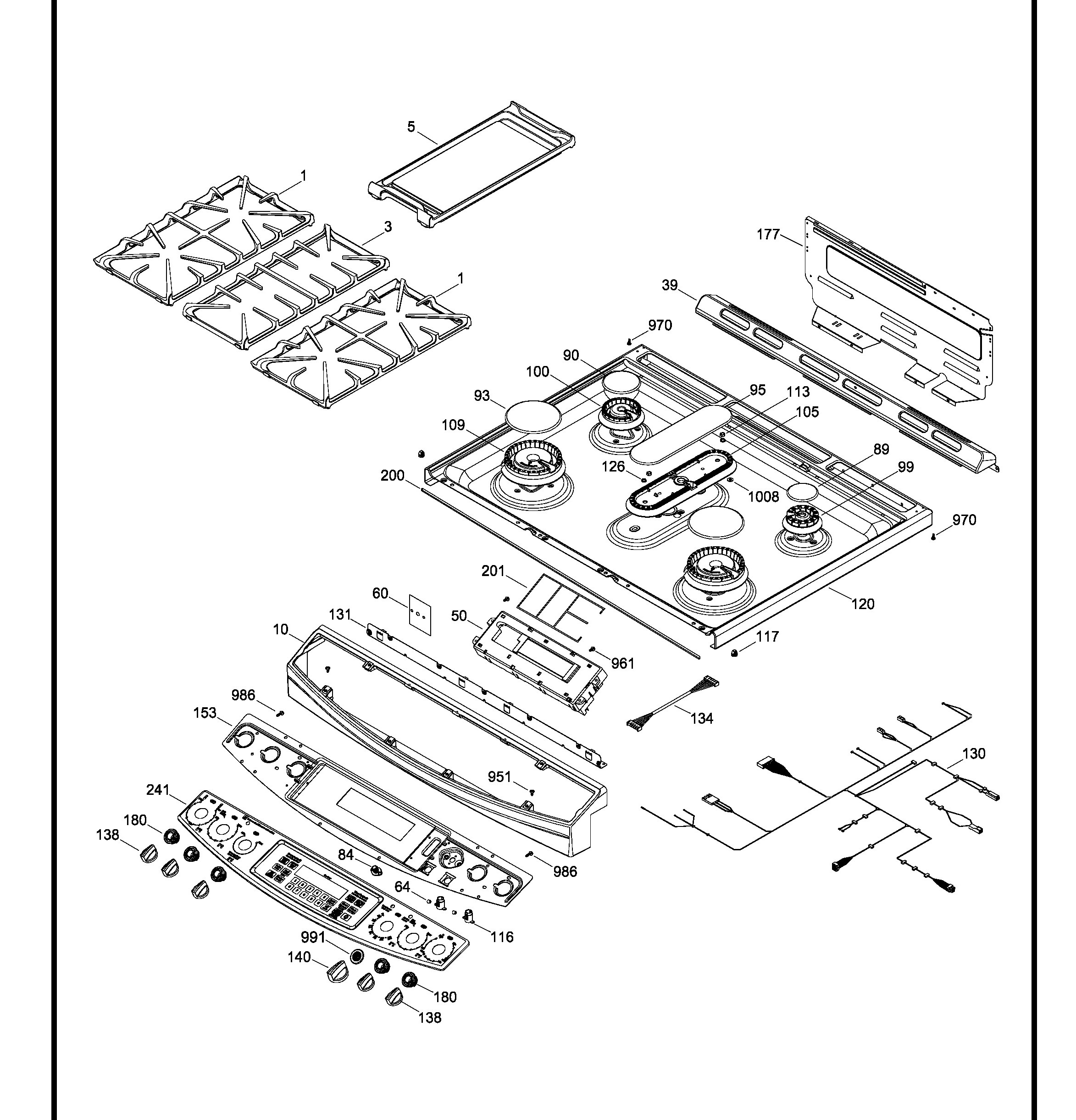 PCGS910SEF2SS Exploded View 1 appliance exploded-view parts diagram