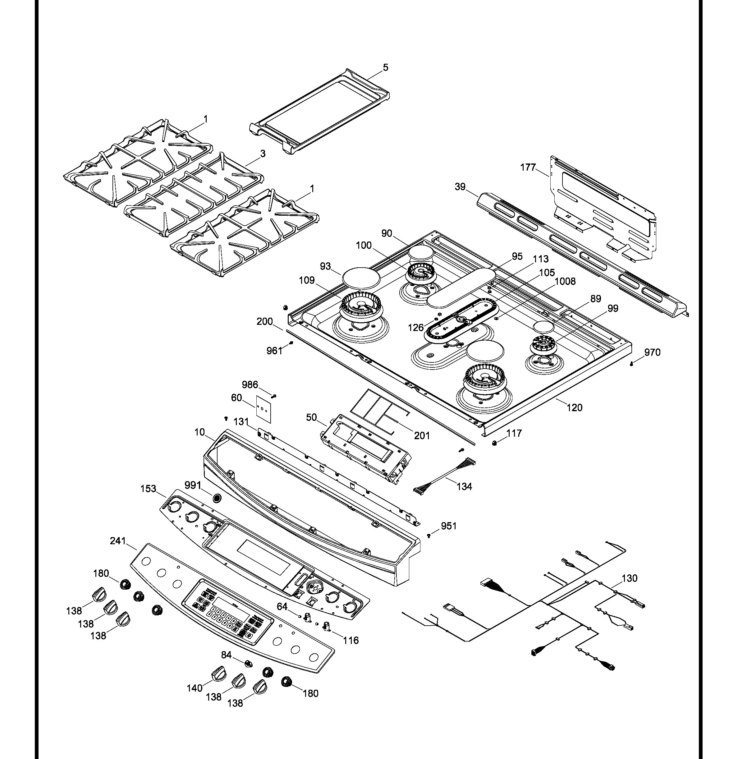 PCGS910SEF3SS Exploded View 1 appliance exploded-view parts diagram