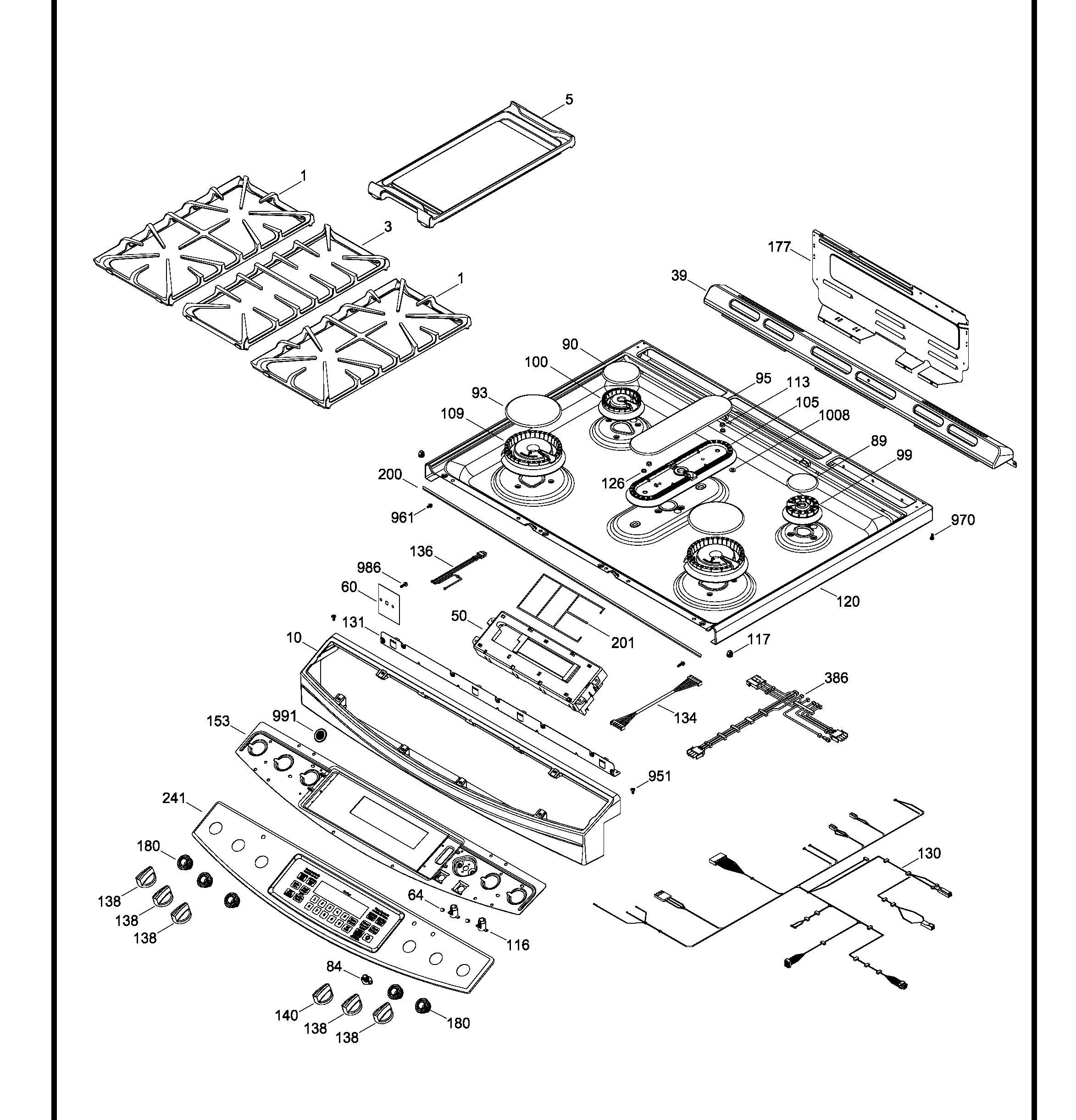 PCGS910SEF4SS Exploded View 1 appliance exploded-view parts diagram