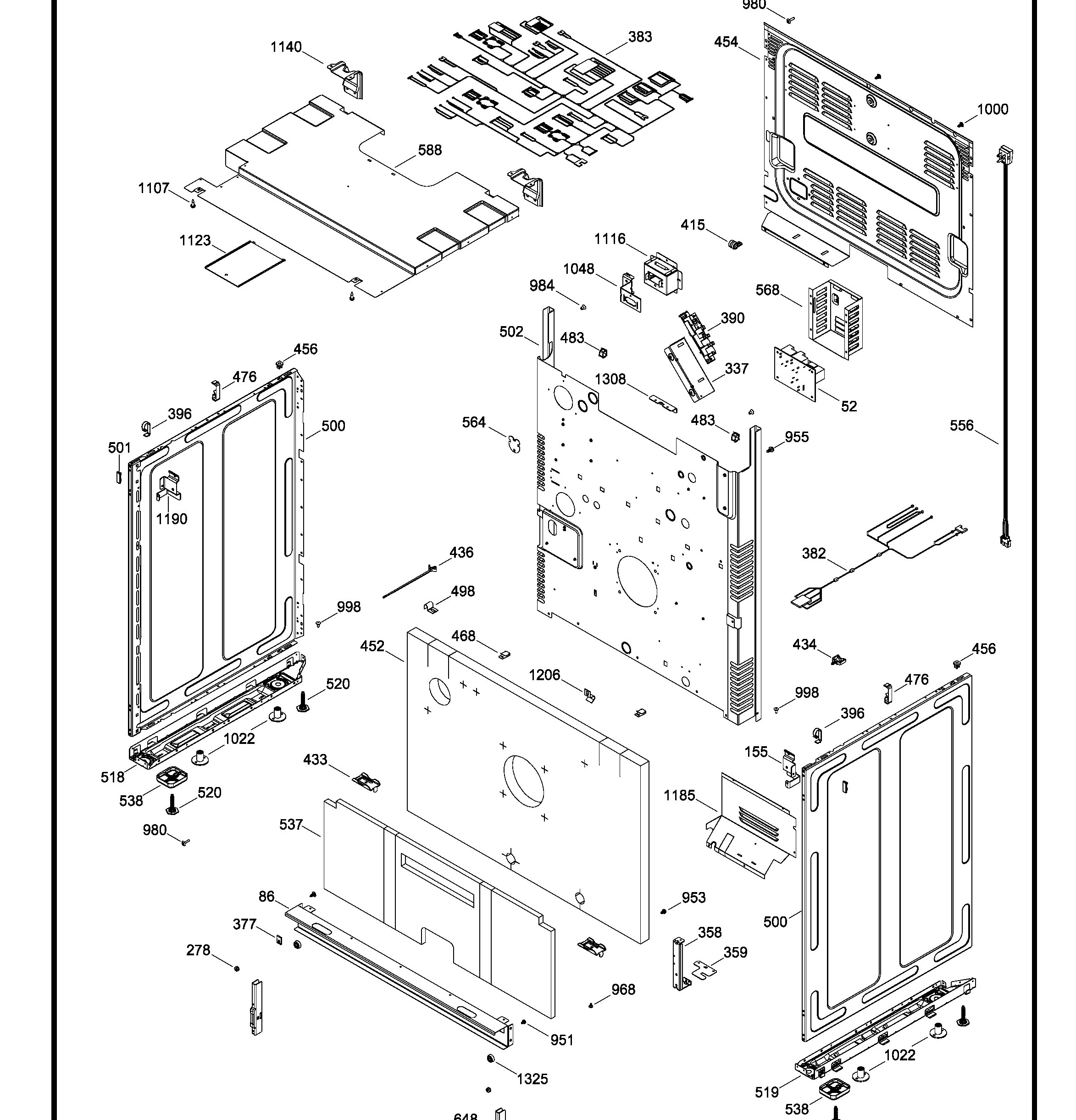 PCGS950SEF4SS Exploded View 5 appliance exploded-view parts diagram