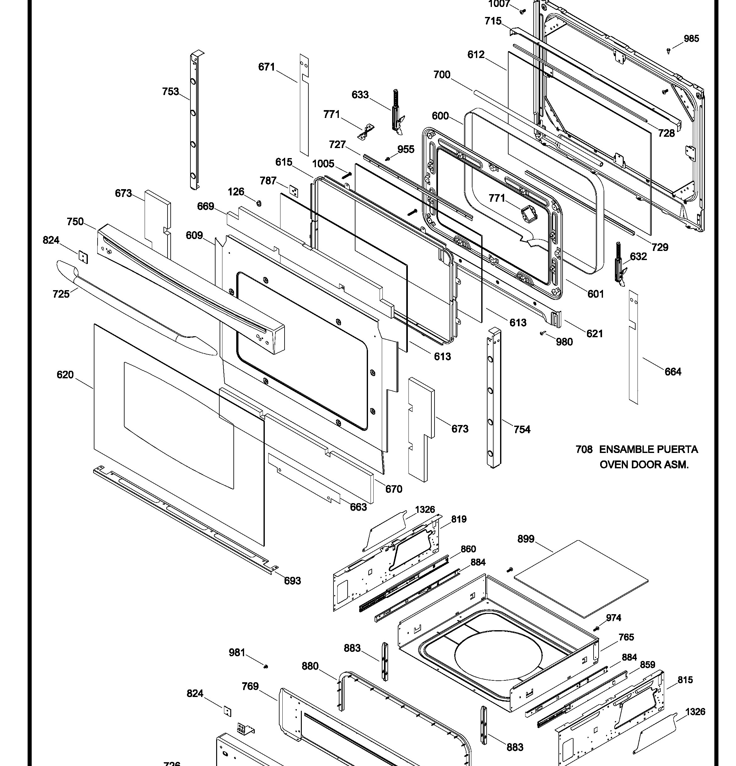 PCS905DR2WW Exploded View 3 appliance exploded-view parts diagram