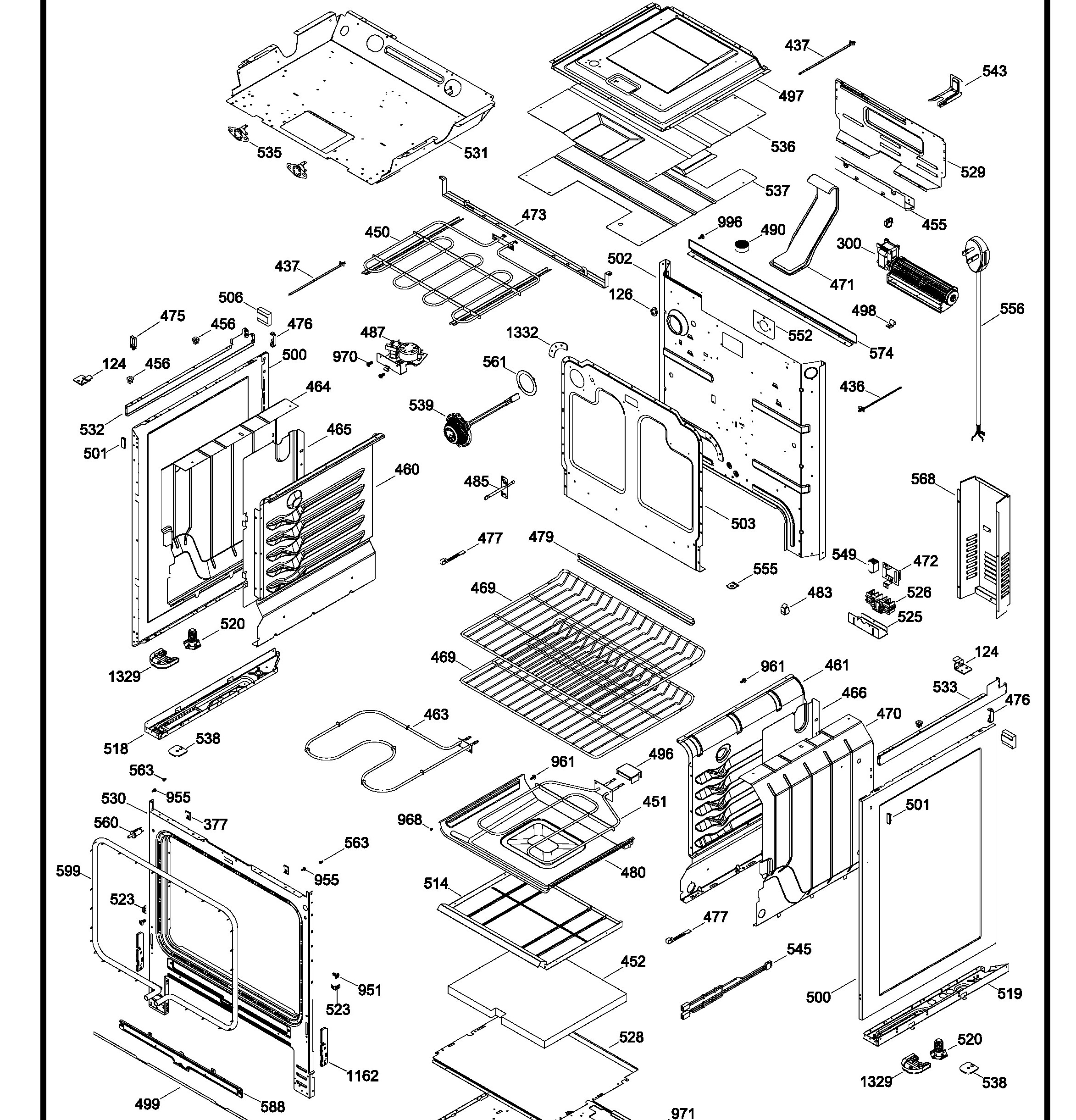 PCS905DR2WW Exploded View 2 appliance exploded-view parts diagram