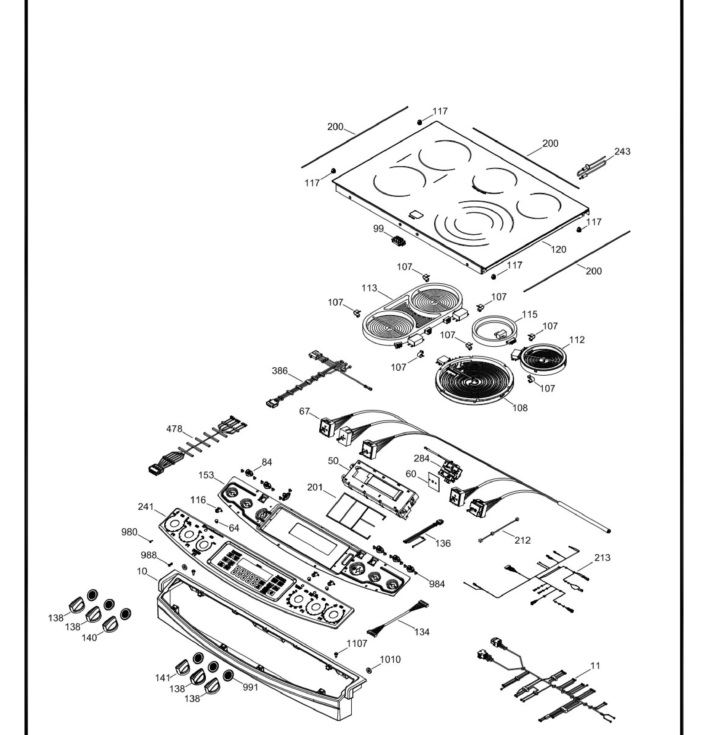 PCS940SF4SS Exploded View 1 appliance exploded-view parts diagram