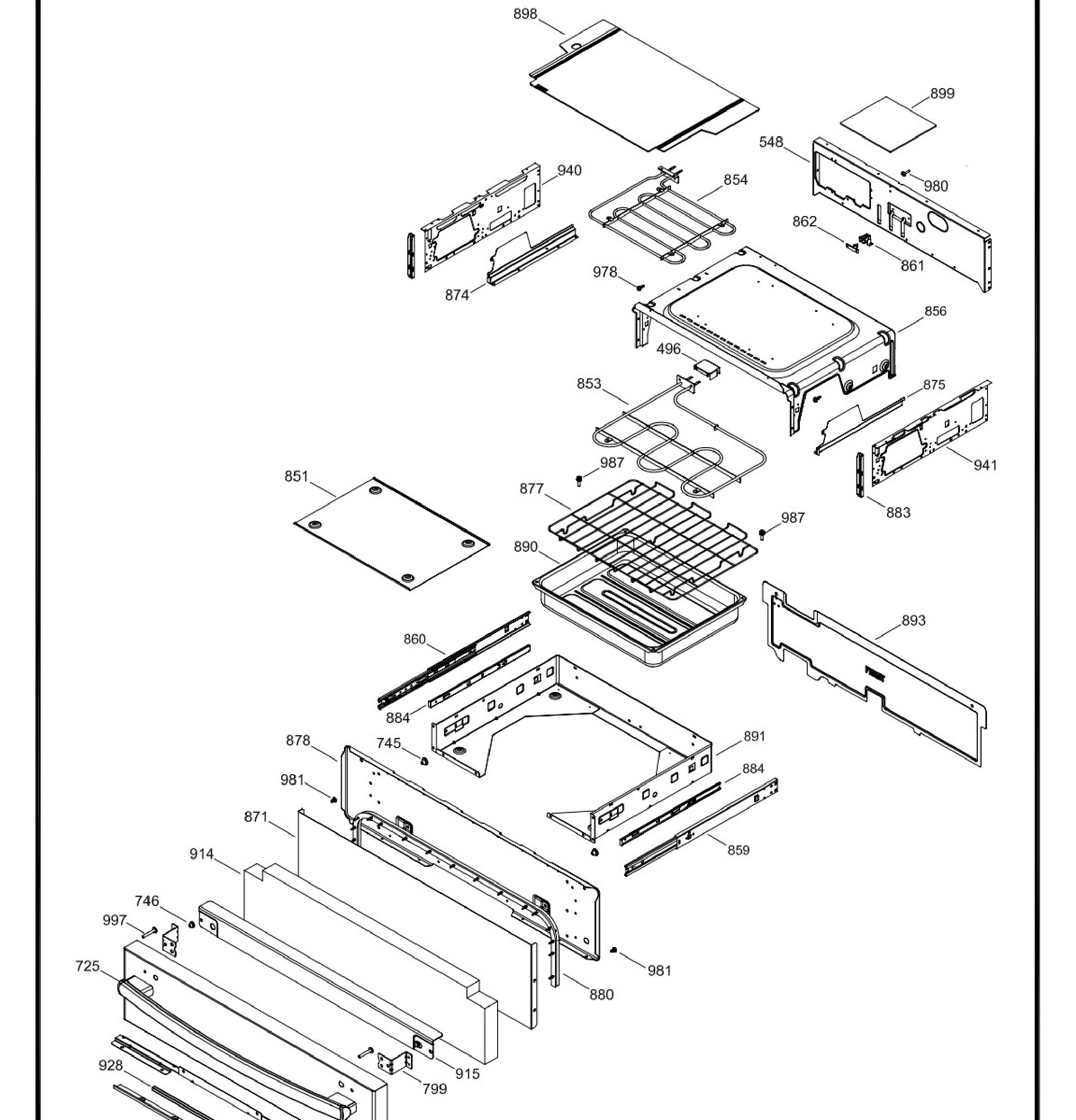 PCS940SF4SS Exploded View 4 appliance exploded-view parts diagram