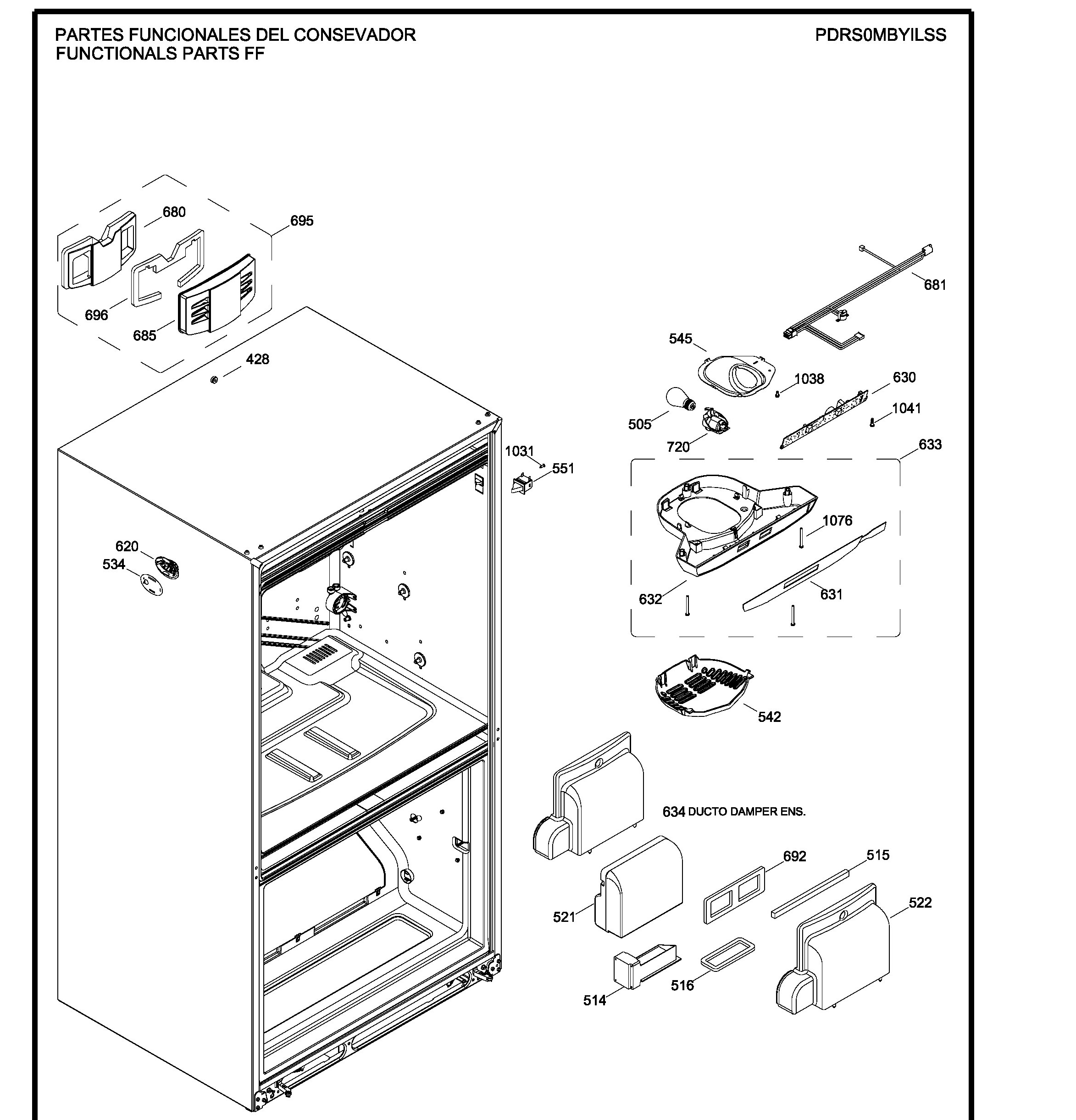 PDRS0MBYILSS Exploded View 5 appliance exploded-view parts diagram