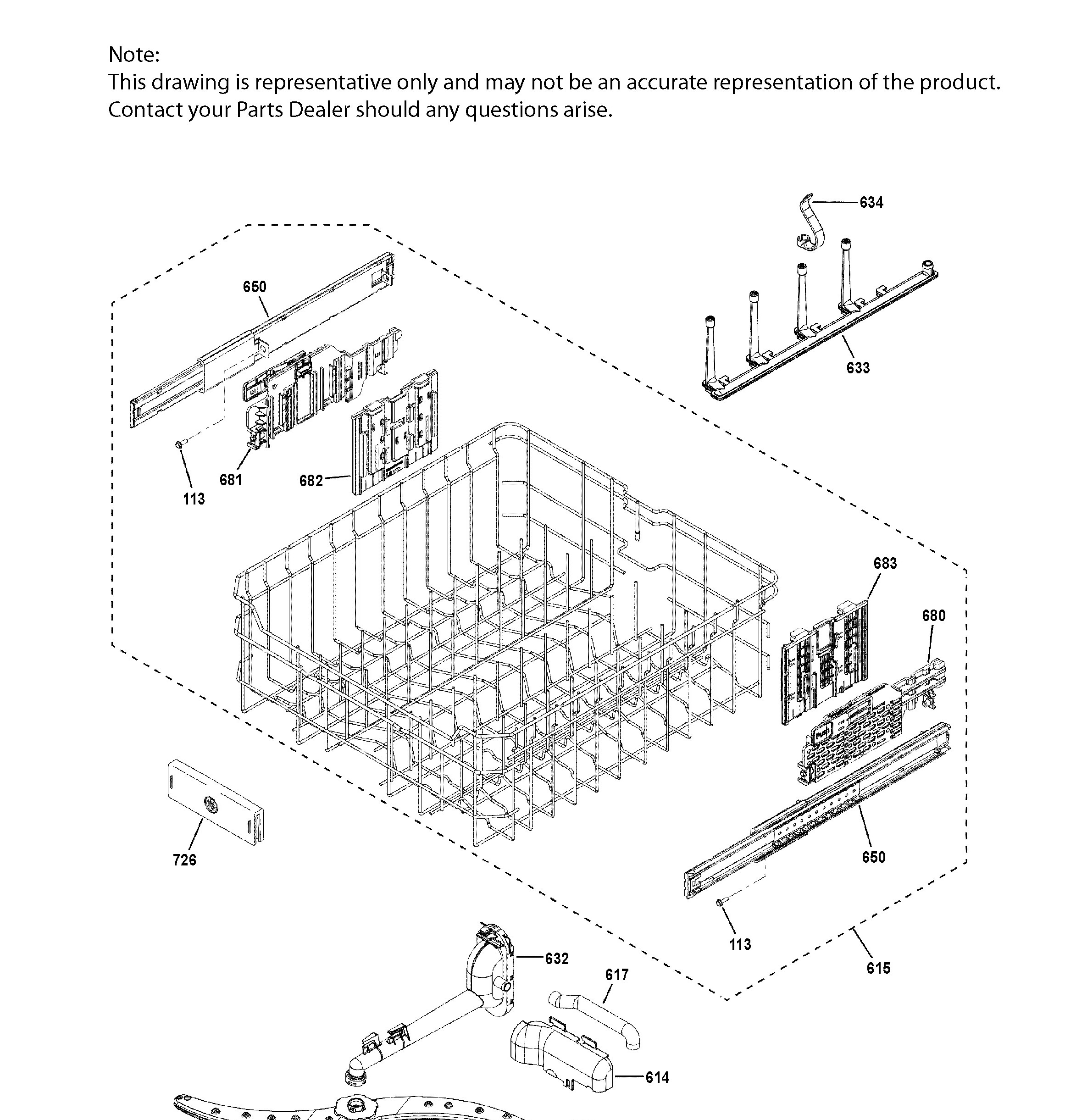 PDT715SMN4ES Exploded View 4 appliance exploded-view parts diagram