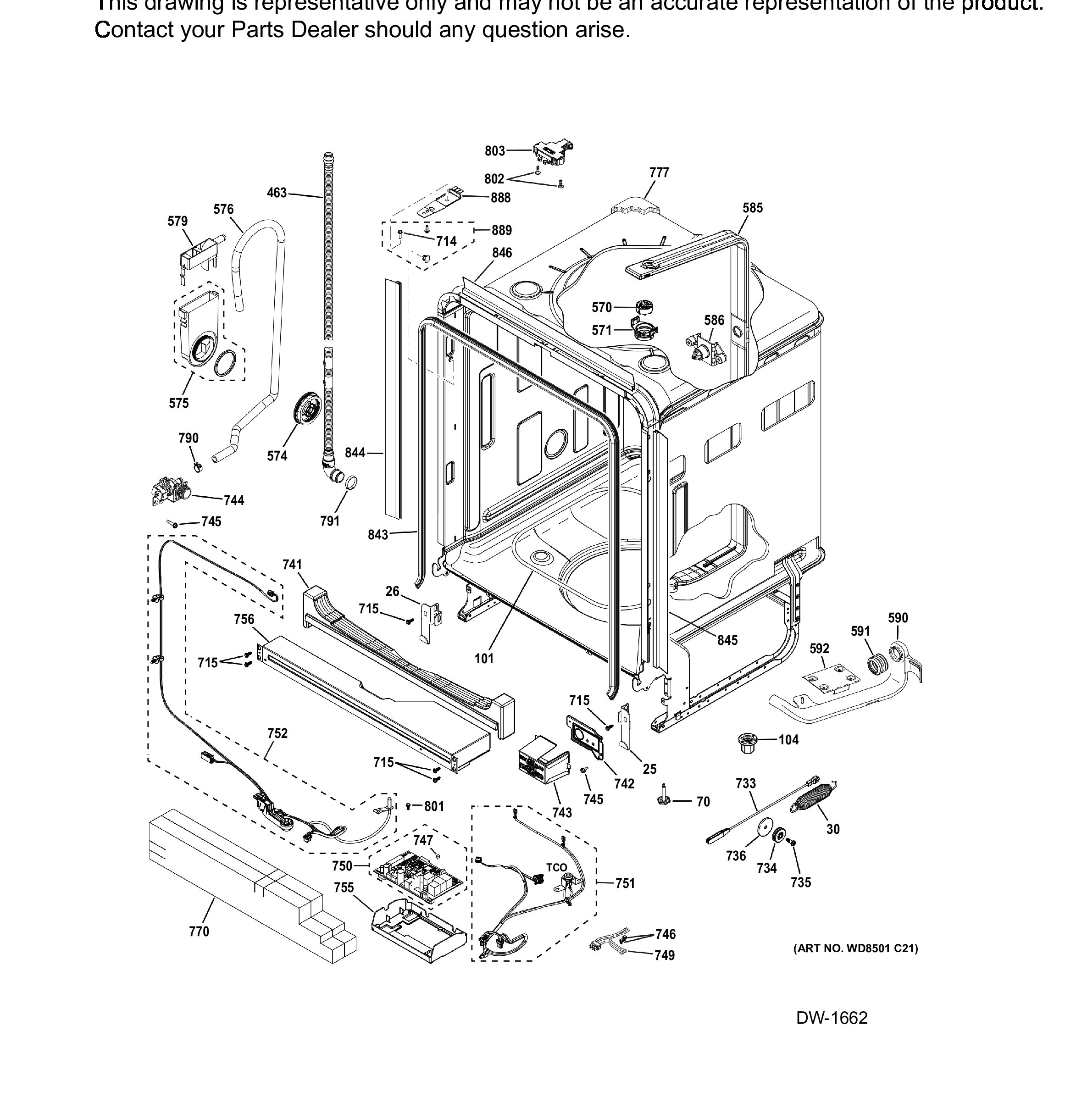 PDT715SMN4ES Exploded View 2 appliance exploded-view parts diagram
