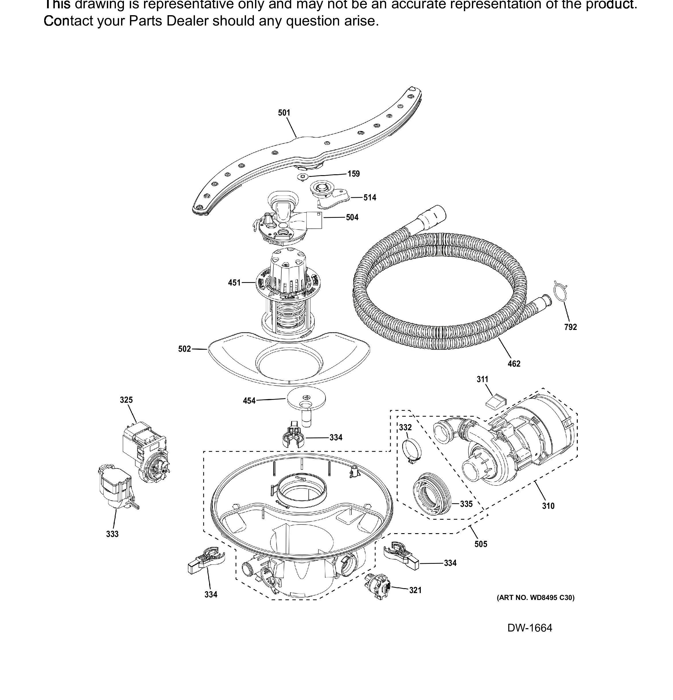 PDT715SMN4ES Exploded View 6 appliance exploded-view parts diagram