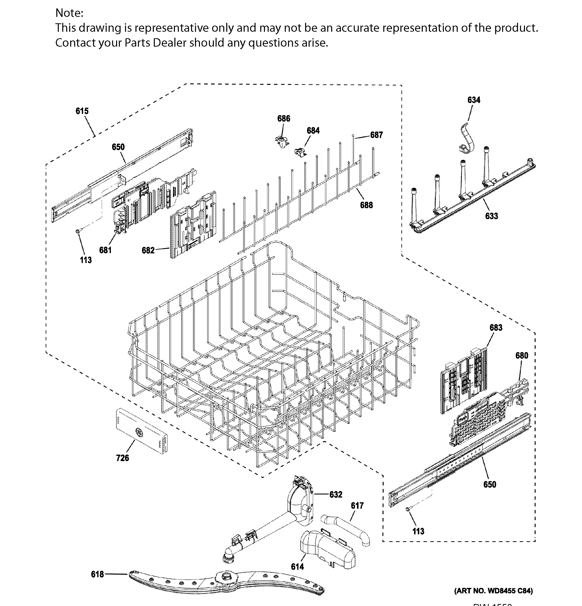 PDT785SYN2FS Exploded View 5 appliance exploded-view parts diagram