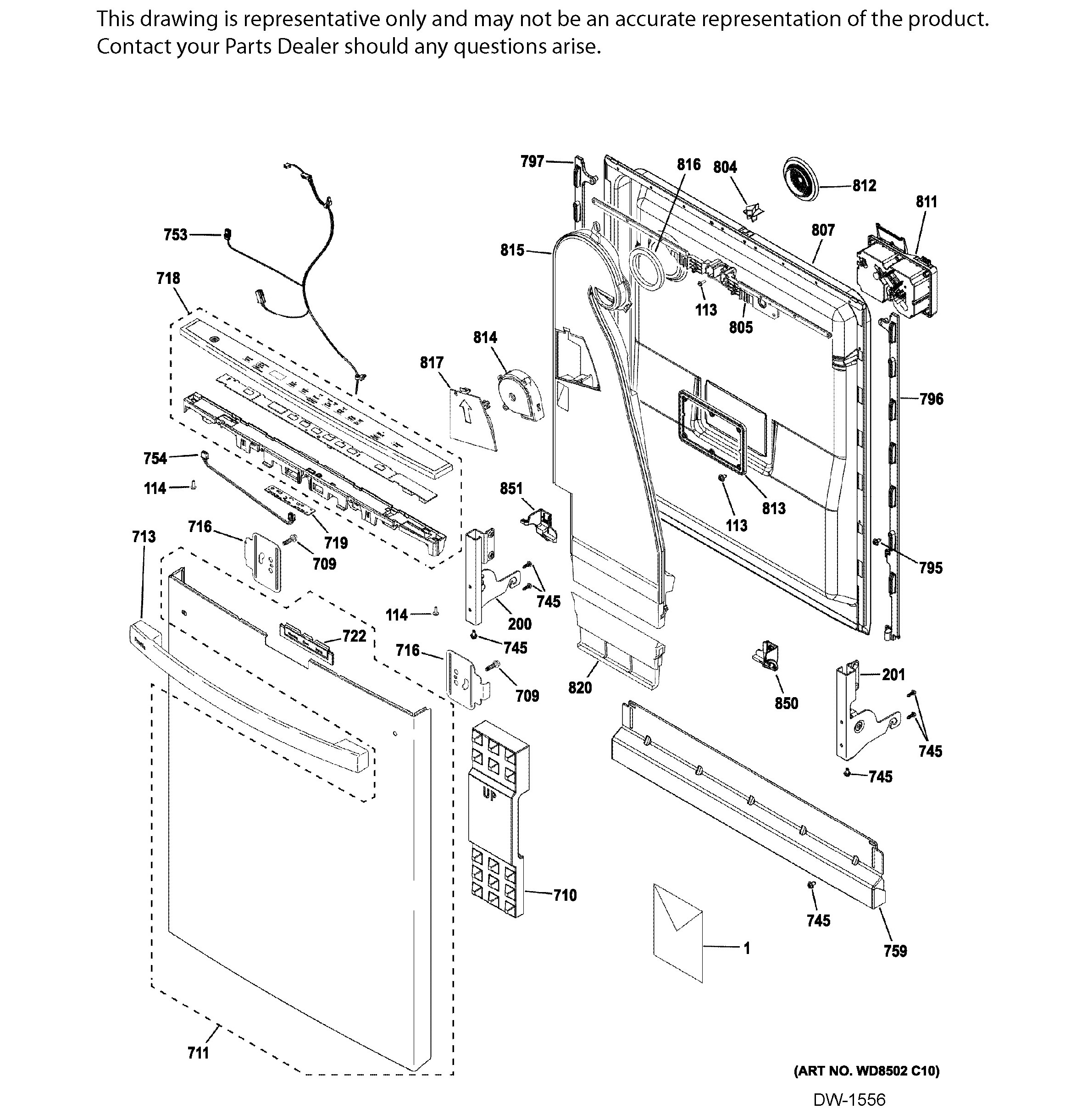 PDT785SYN2FS Exploded View 3 appliance exploded-view parts diagram