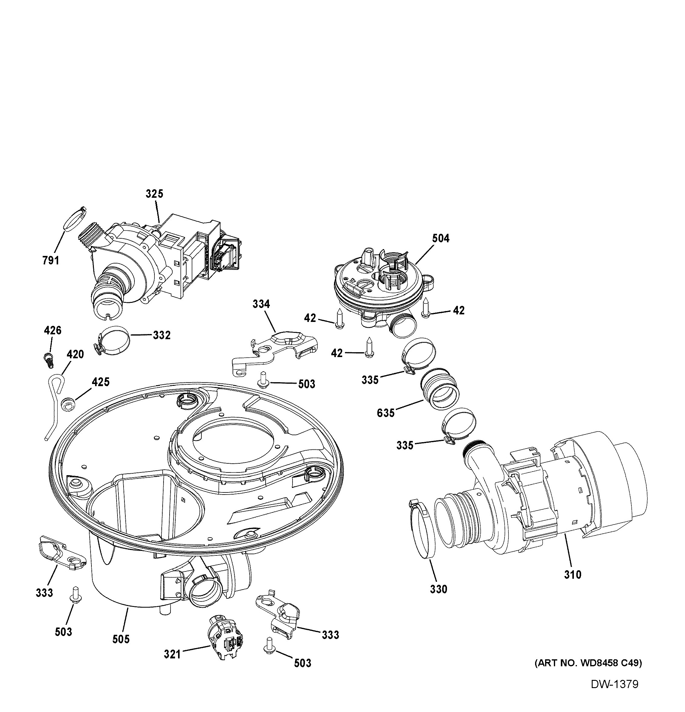 PDT825SSJ2SS Exploded View 6 appliance exploded-view parts diagram