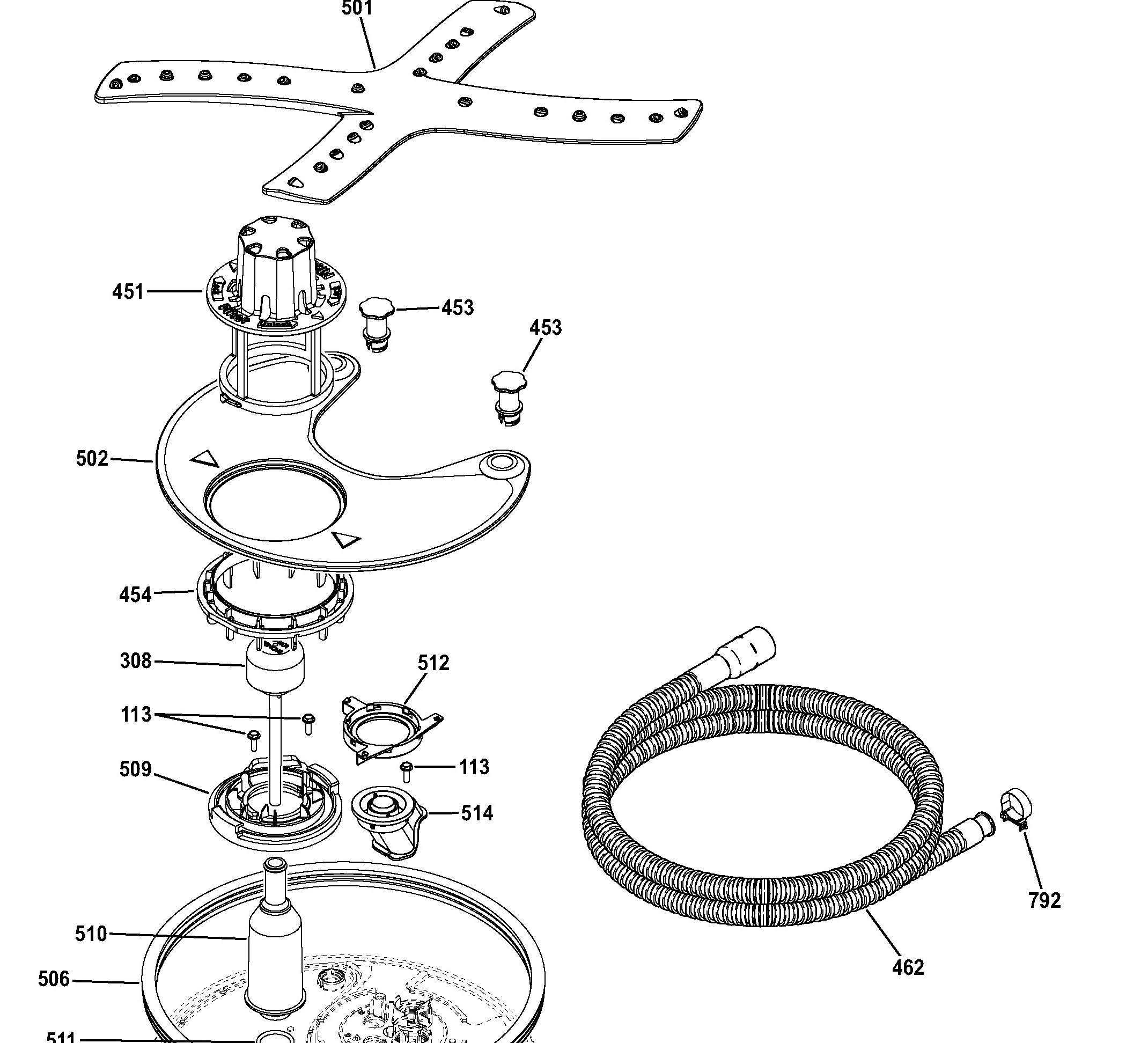 PDT825SSJ2SS Exploded View 5 appliance exploded-view parts diagram
