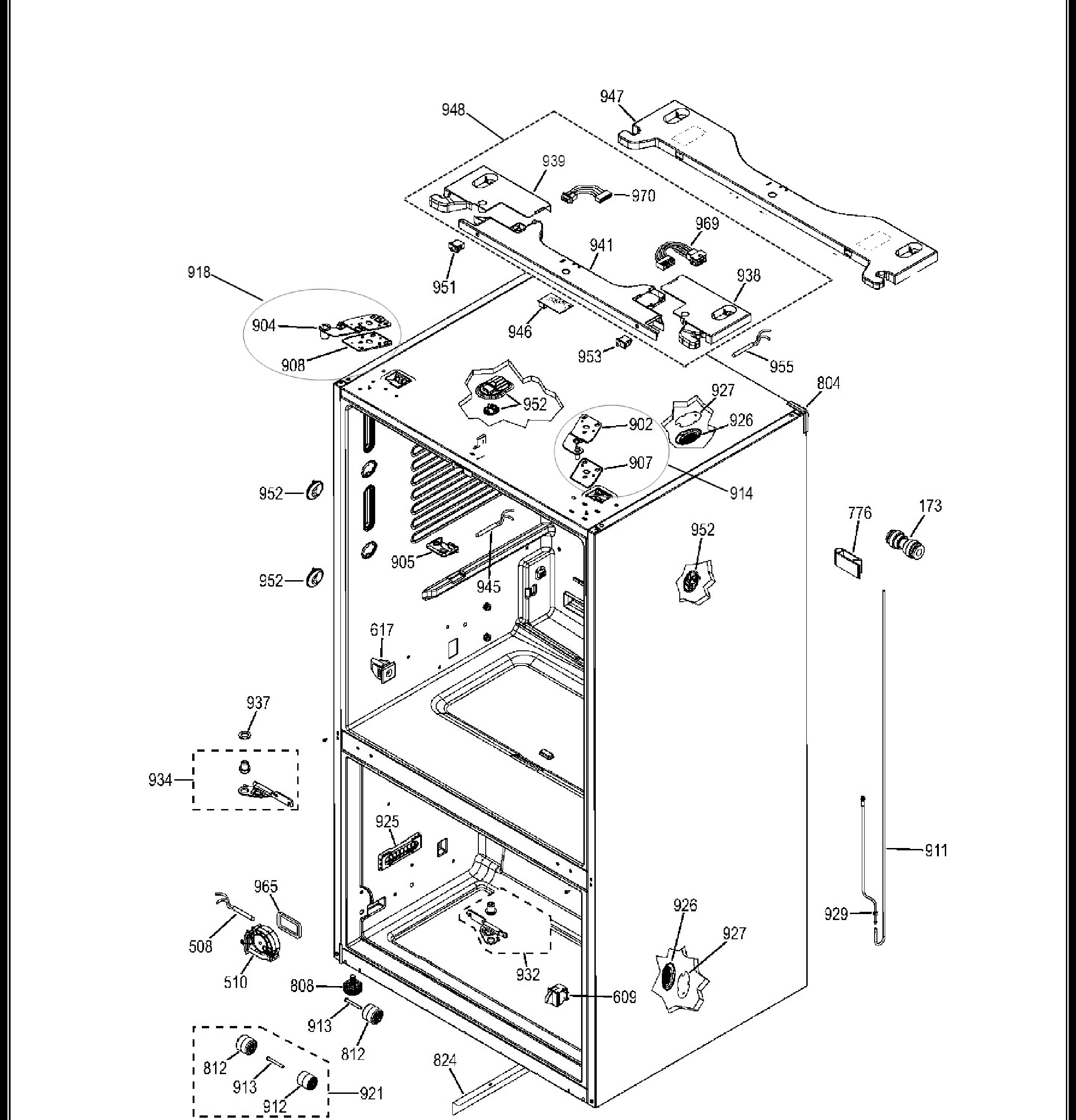 PFE29PSDASS Exploded View 10 appliance exploded-view parts diagram