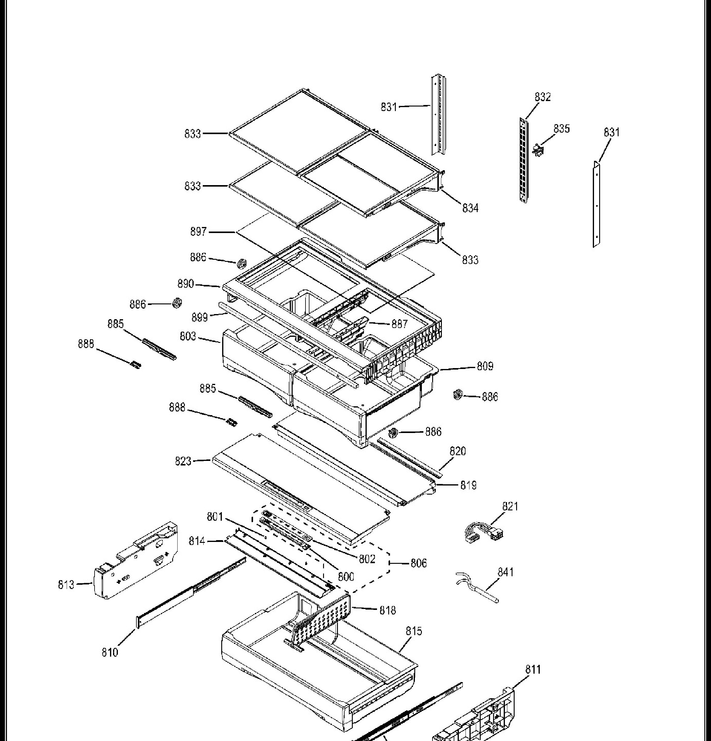 PFE29PSDASS Exploded View 6 appliance exploded-view parts diagram